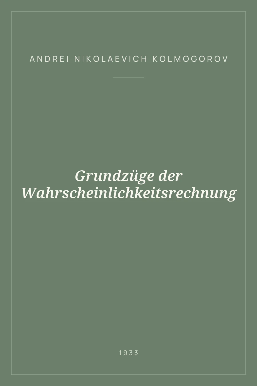 Portada de Grundzüge der Wahrscheinlichkeitsrechnung