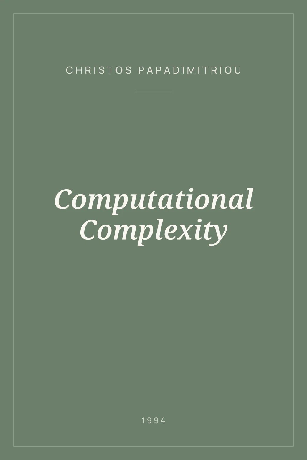 Portada de Computational Complexity