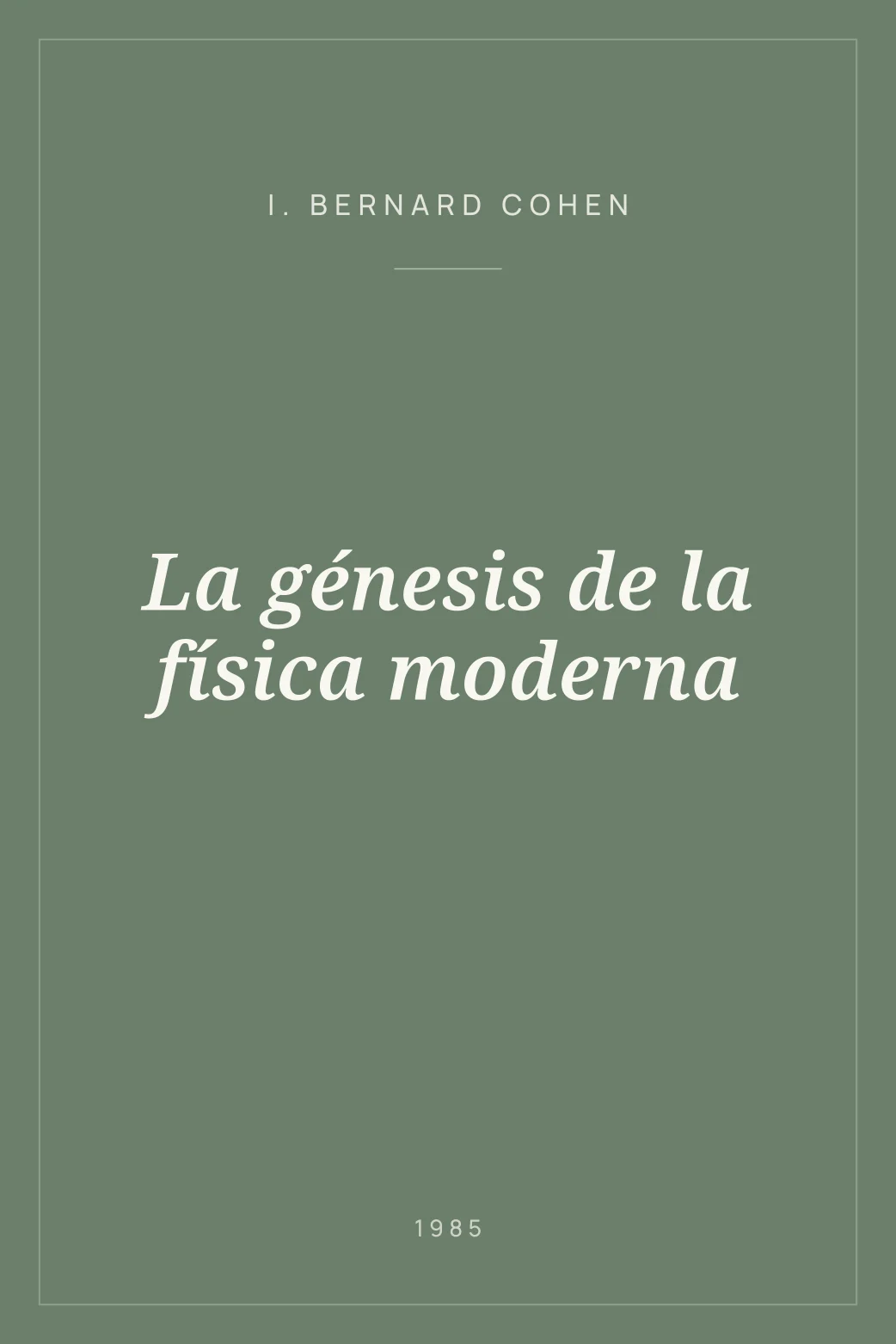 Portada de La génesis de la física moderna