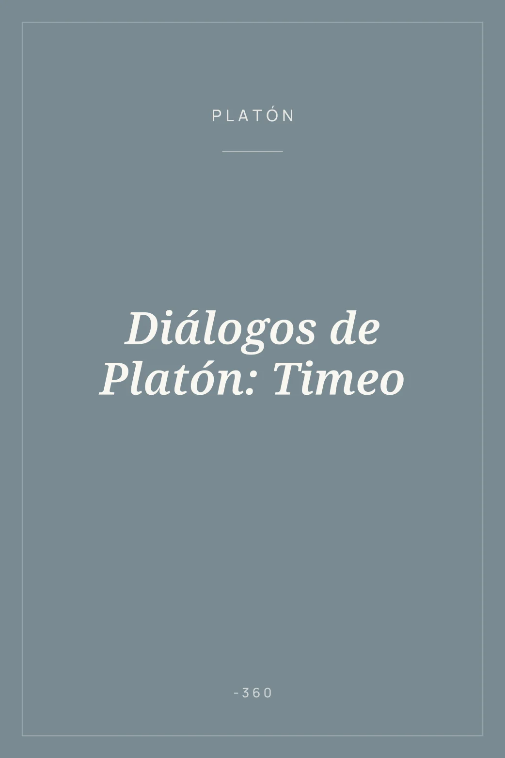 Portada de Diálogos de Platón: Timeo