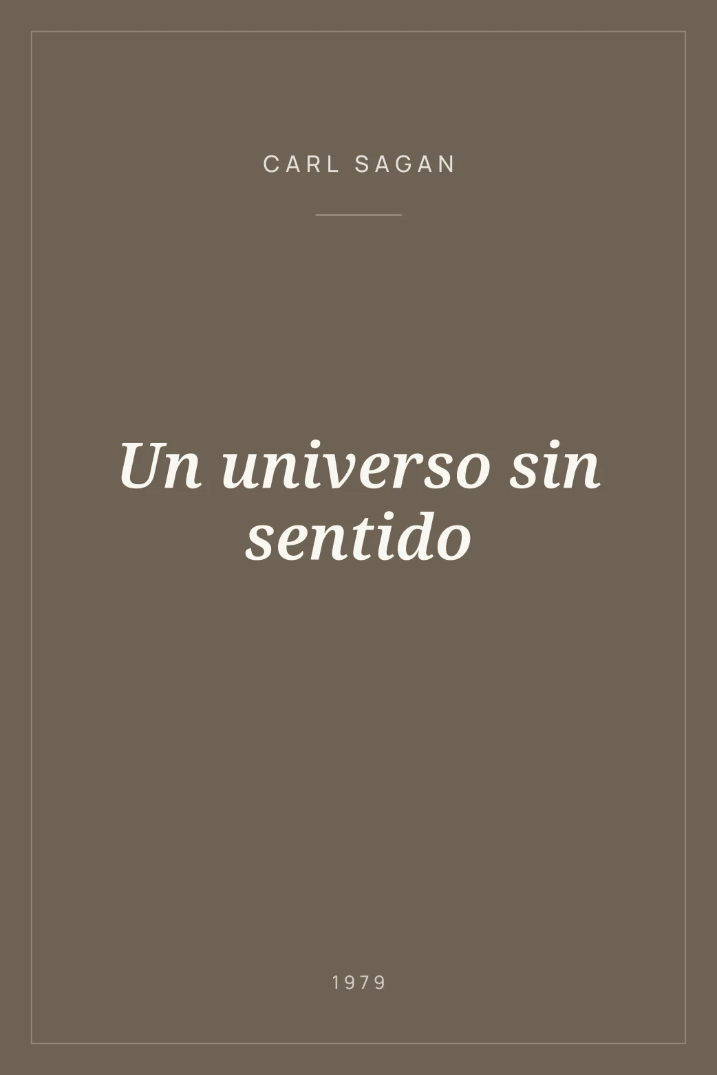 Portada de Un universo sin sentido