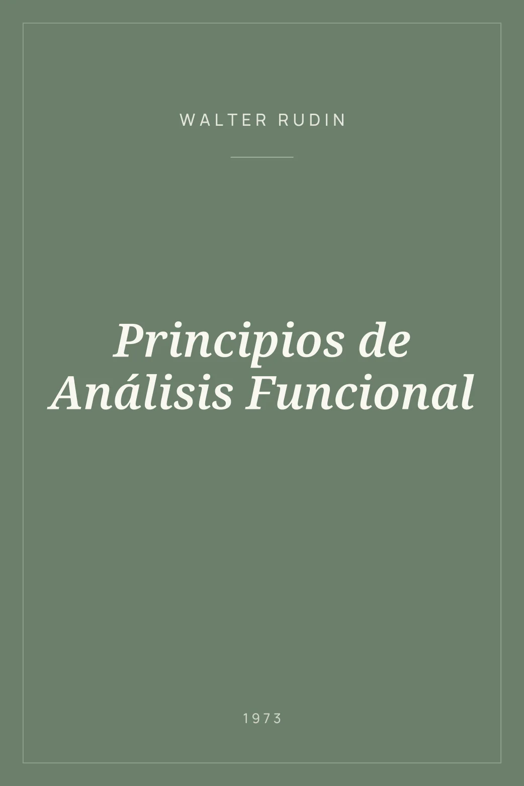 Portada de Principios de Análisis Funcional