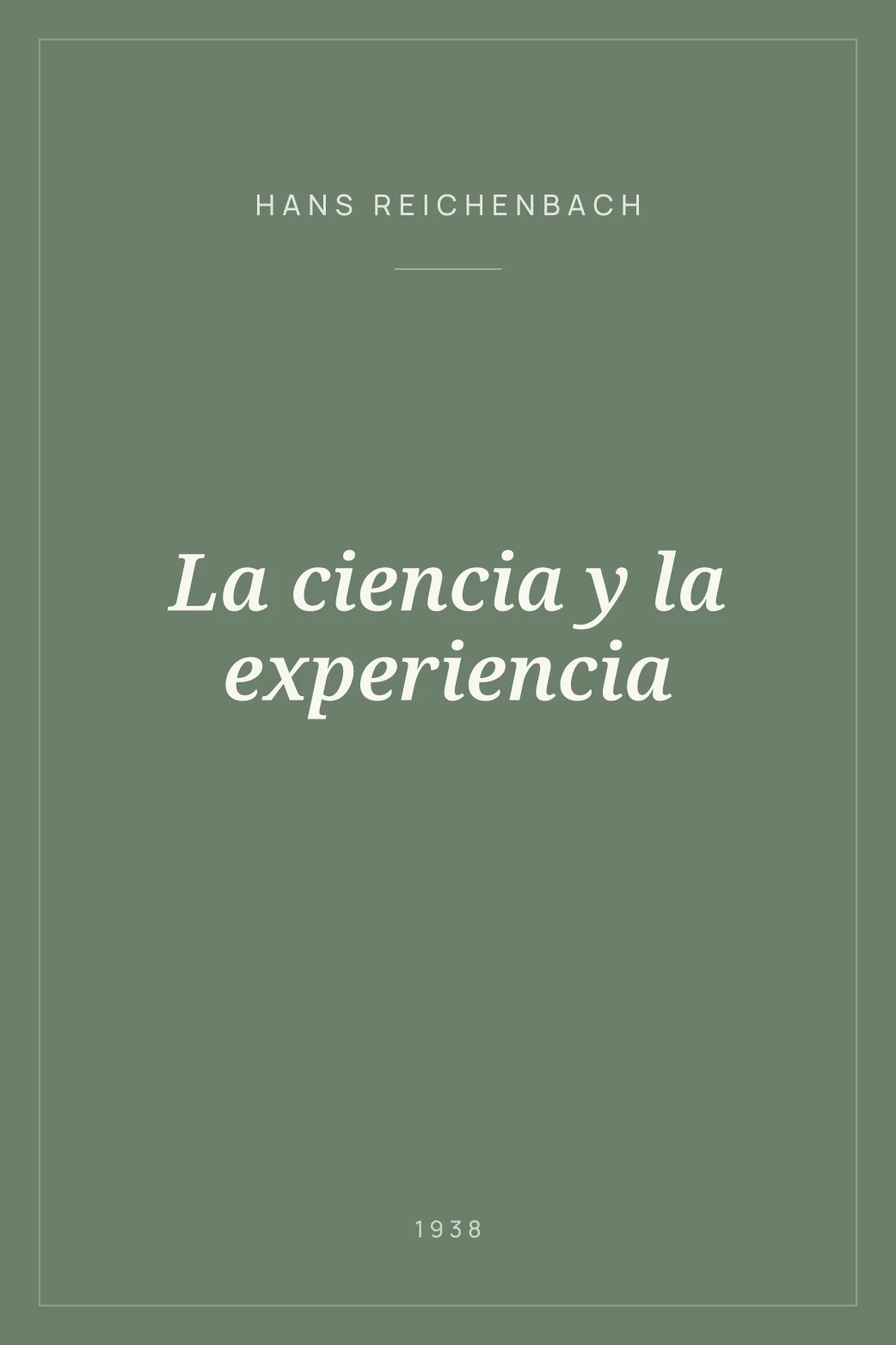 Portada de La ciencia y la experiencia