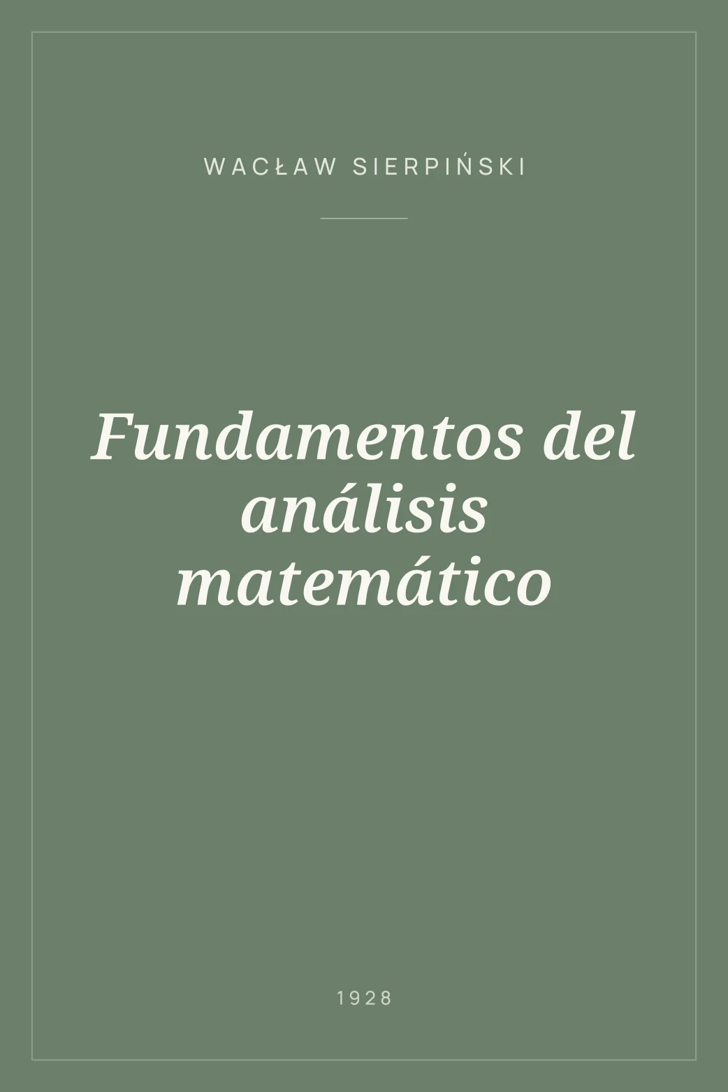 Portada de Fundamentos del análisis matemático