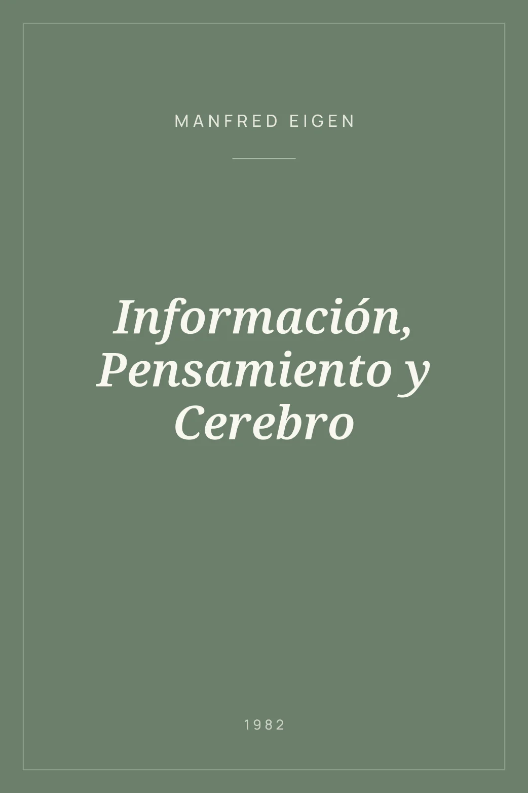 Portada de Información, Pensamiento y Cerebro