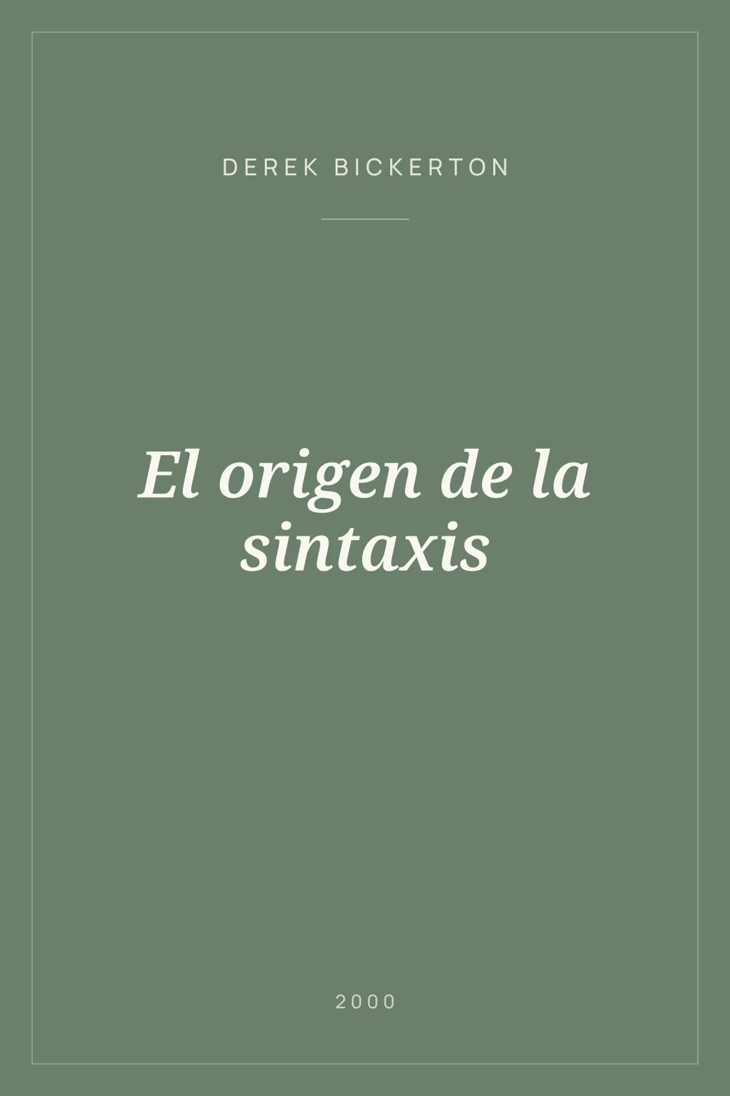Portada de El origen de la sintaxis