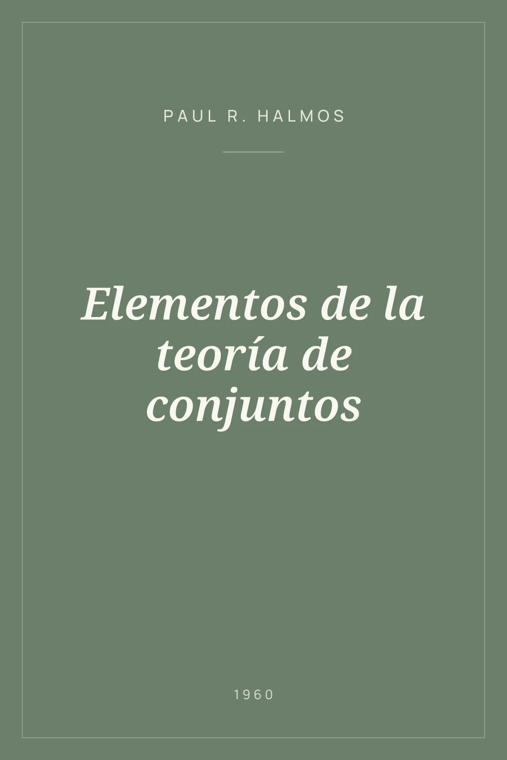 Portada de Elementos de la teoría de conjuntos