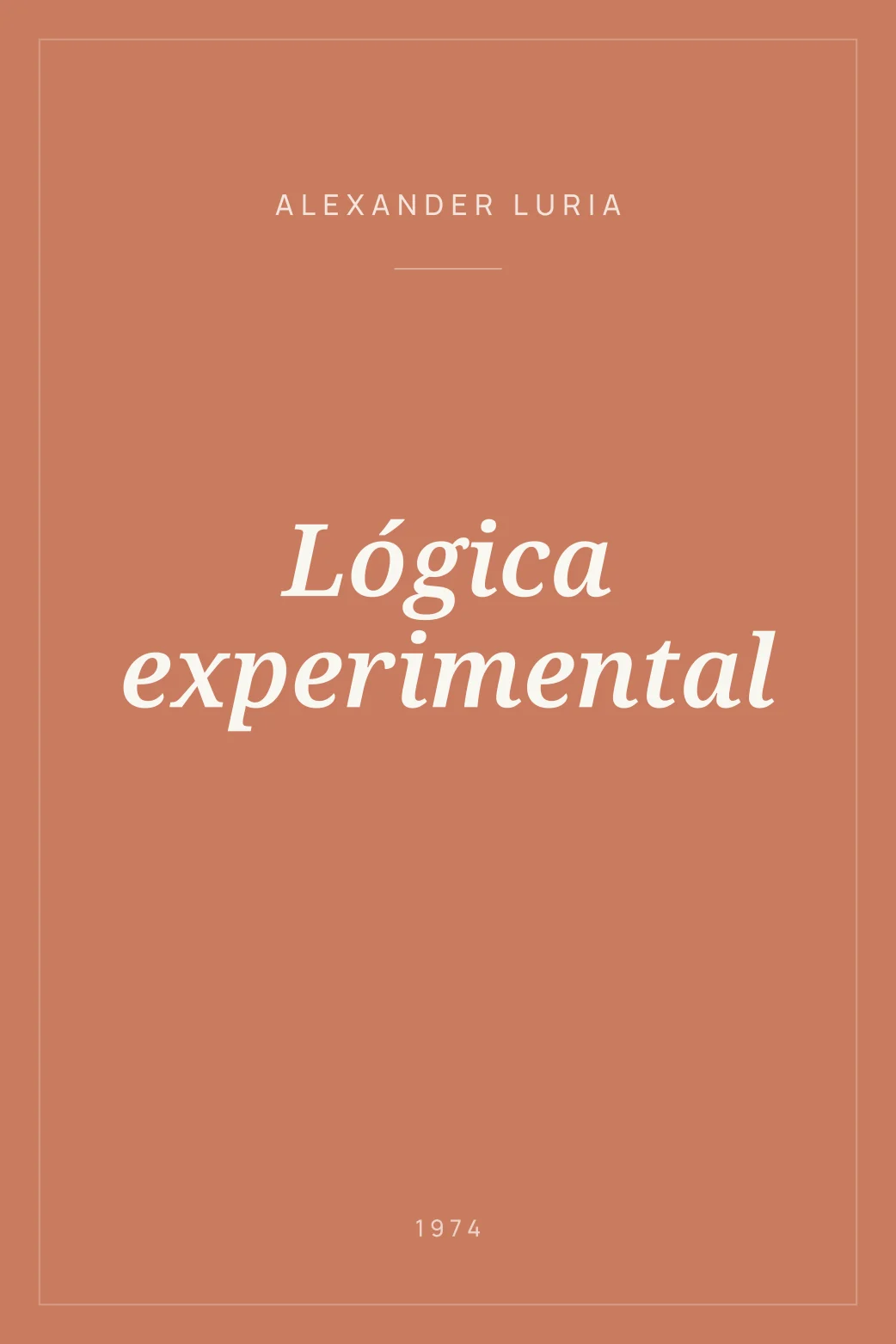 Portada de Lógica experimental
