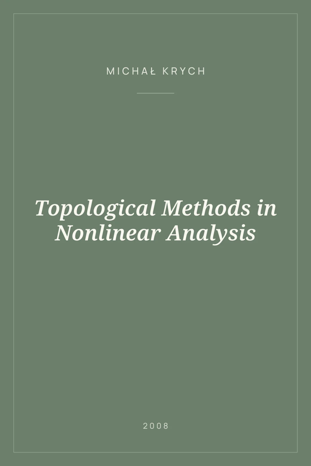 Portada de Topological Methods in Nonlinear Analysis