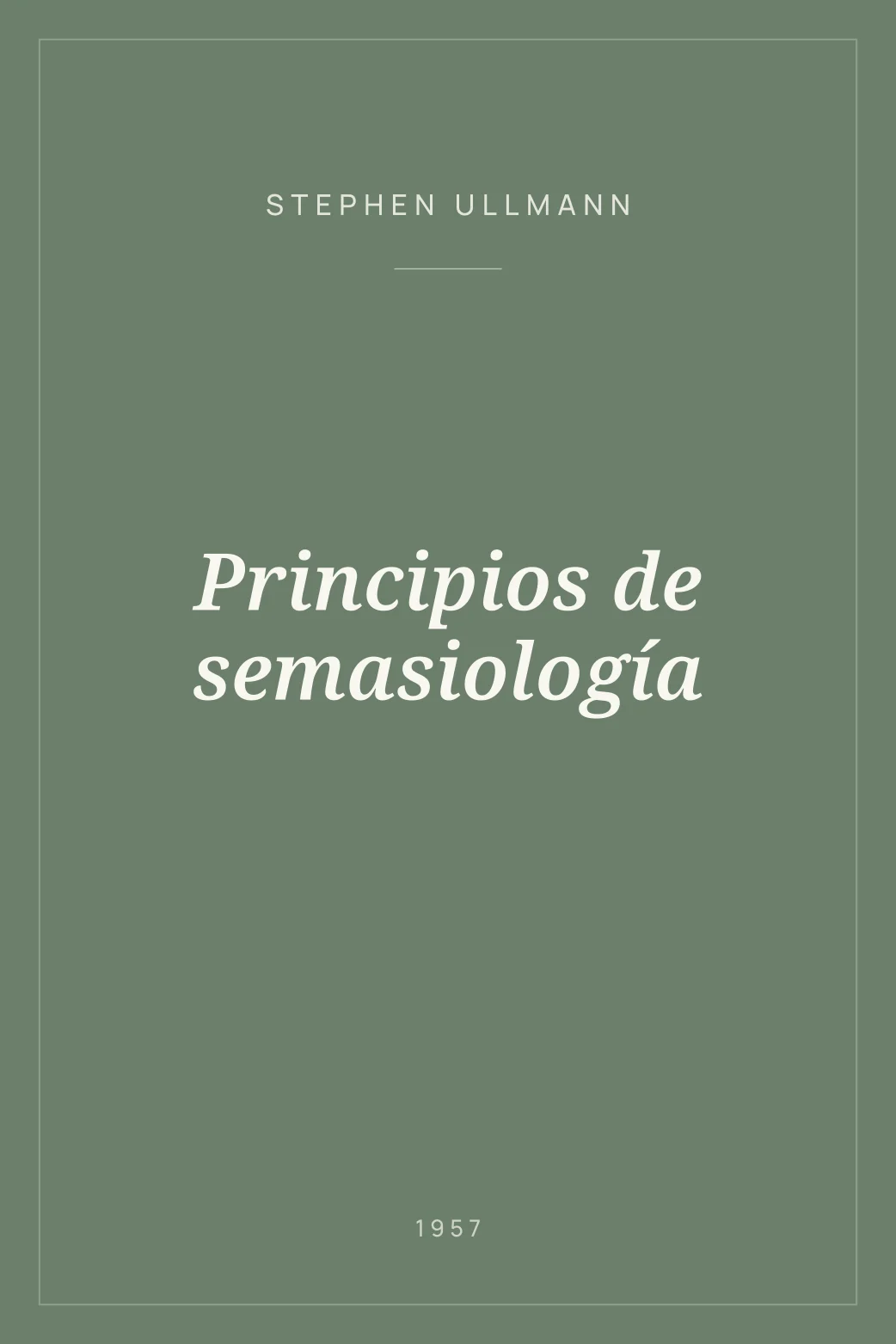 Portada de Principios de semasiología