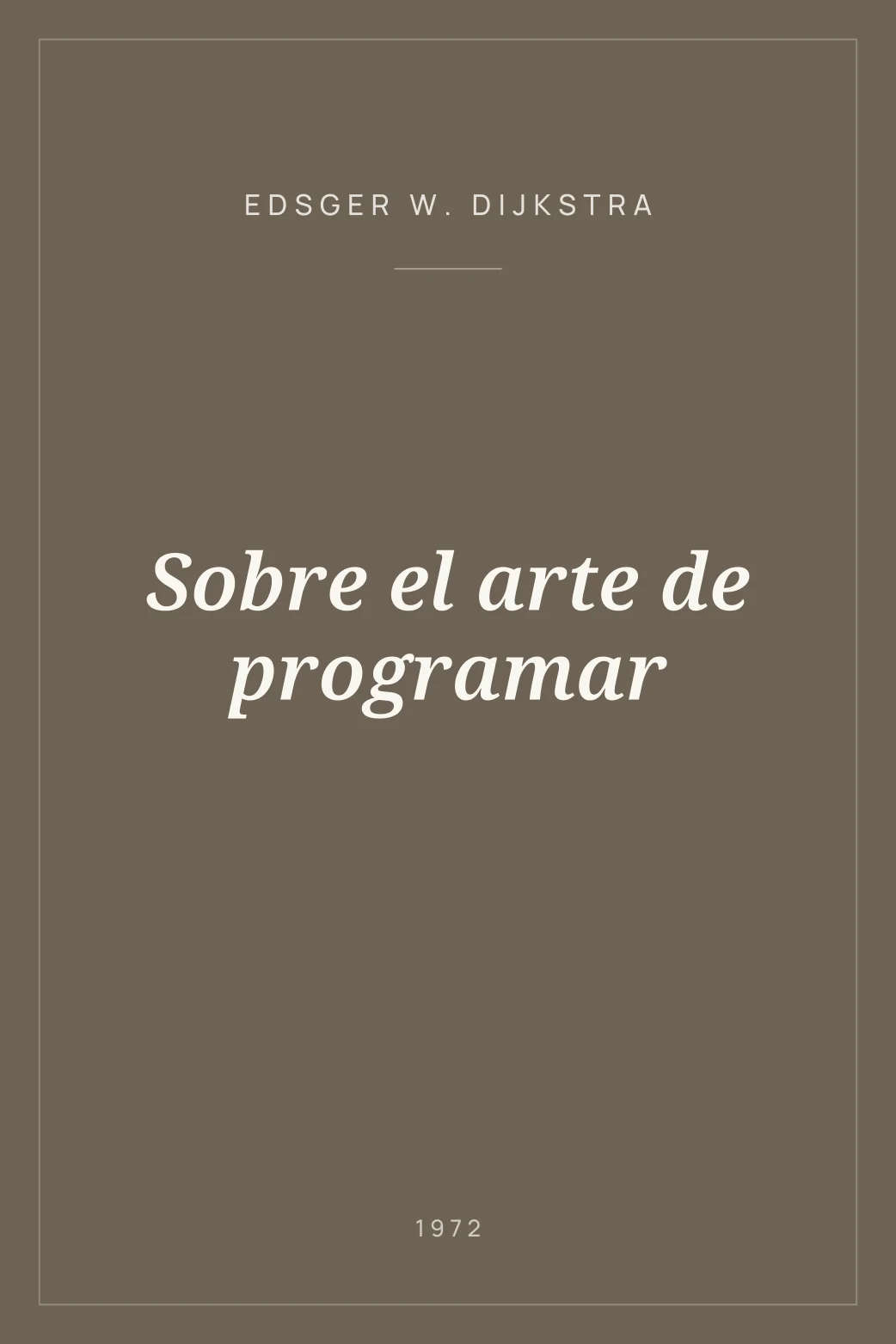 Portada de Sobre el arte de programar