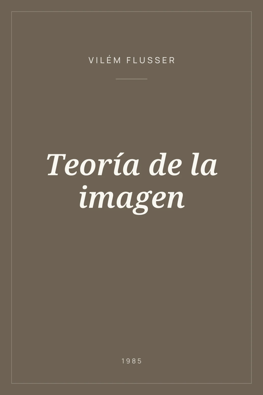 Portada de Teoría de la imagen