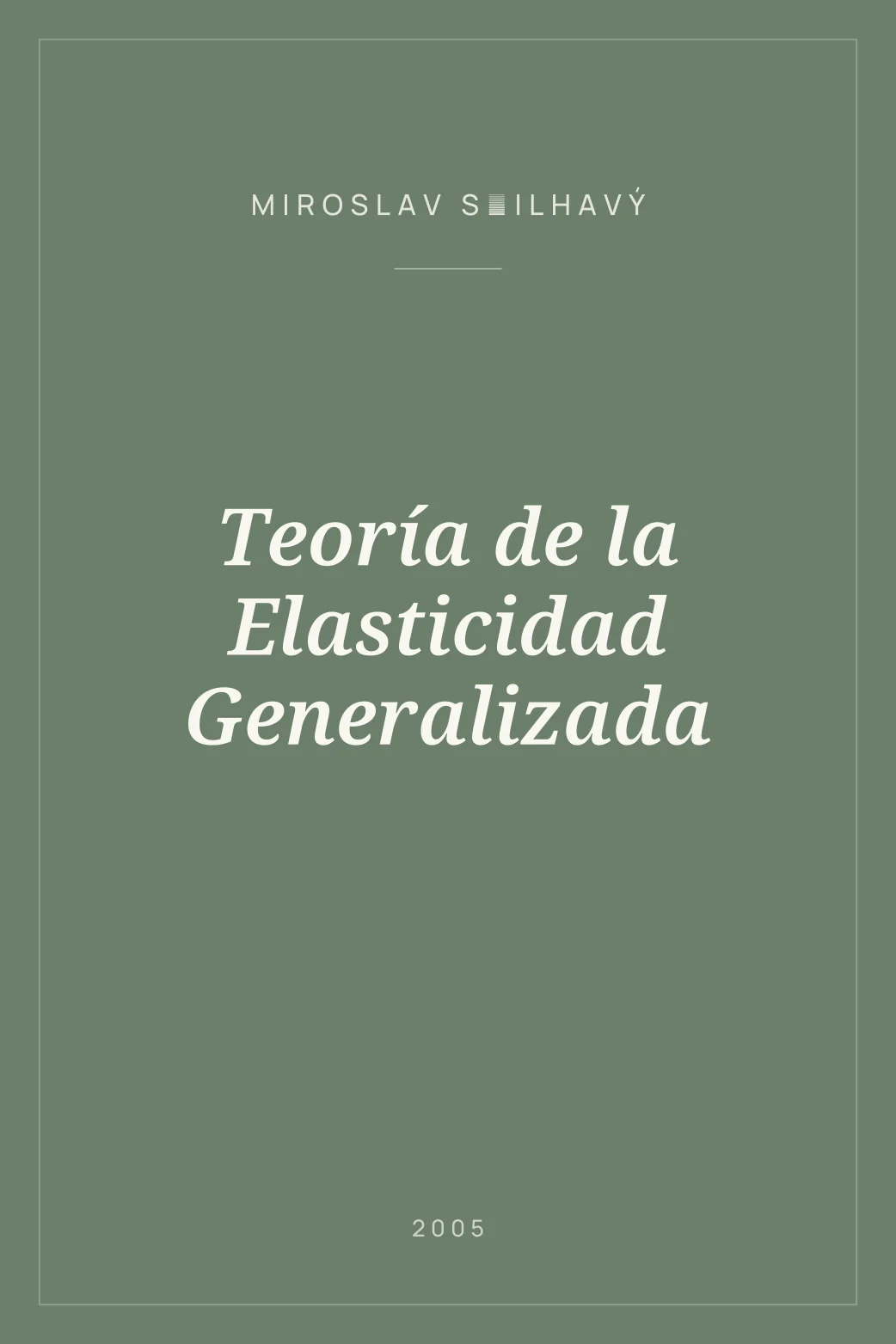 Portada de Teoría de la Elasticidad Generalizada