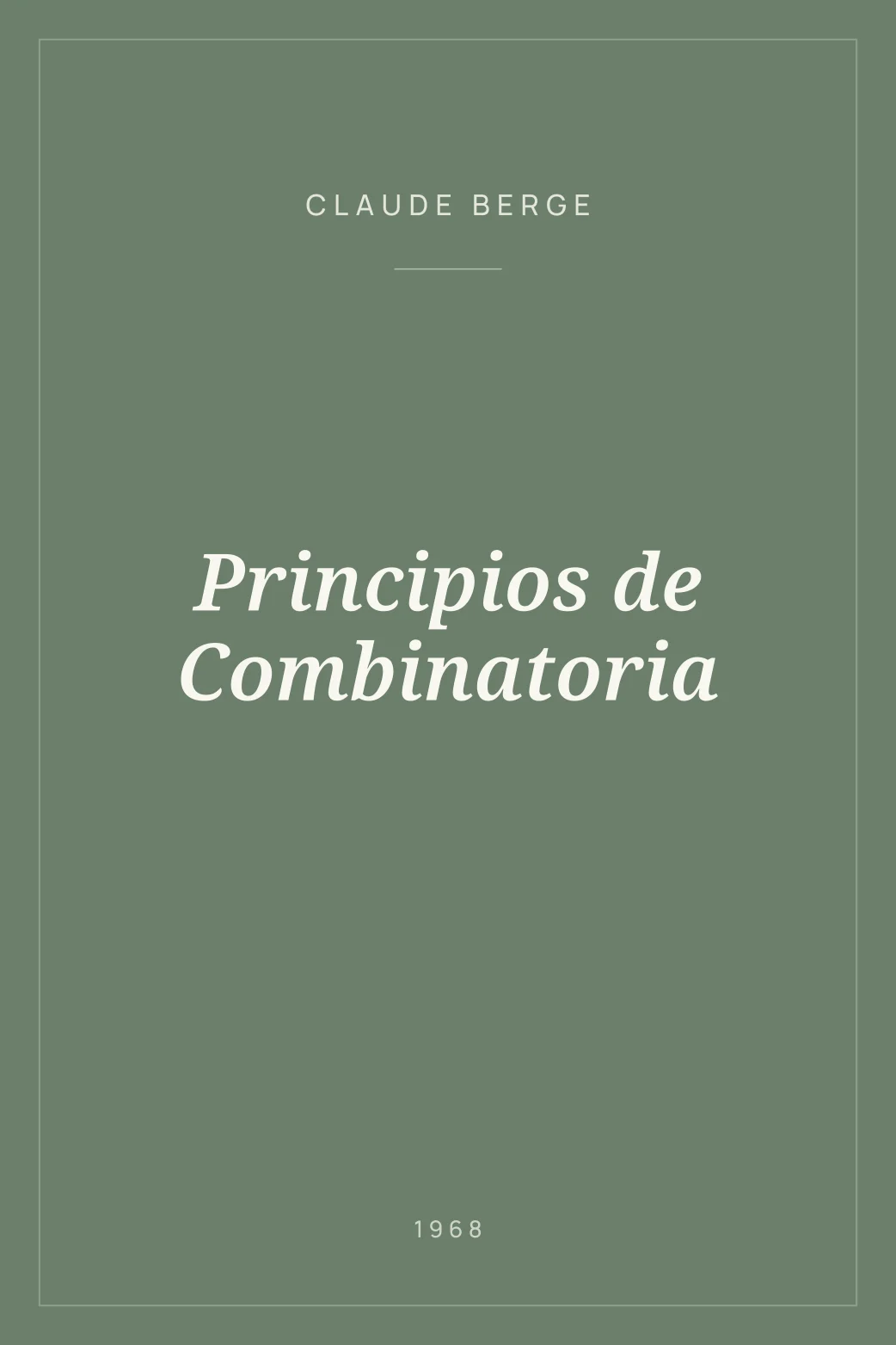 Portada de Principios de Combinatoria