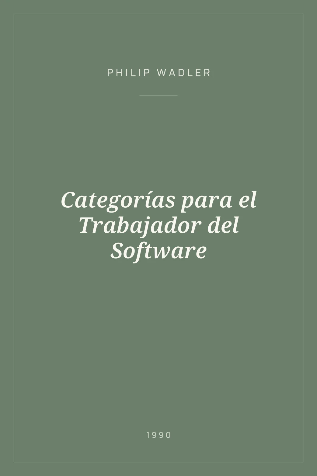 Portada de Categorías para el Trabajador del Software