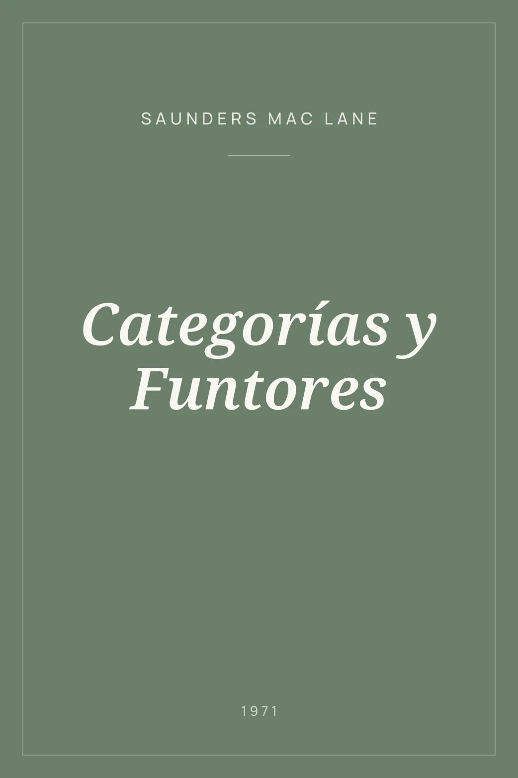 Portada de Categorías y Funtores