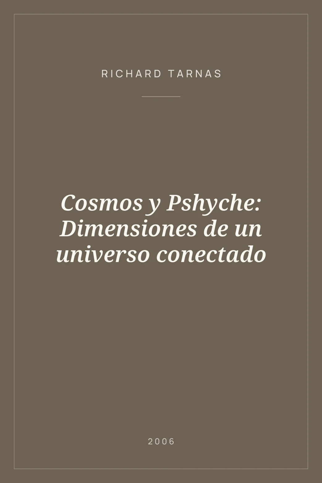 Portada de Cosmos y Pshyche: Dimensiones de un universo conectado