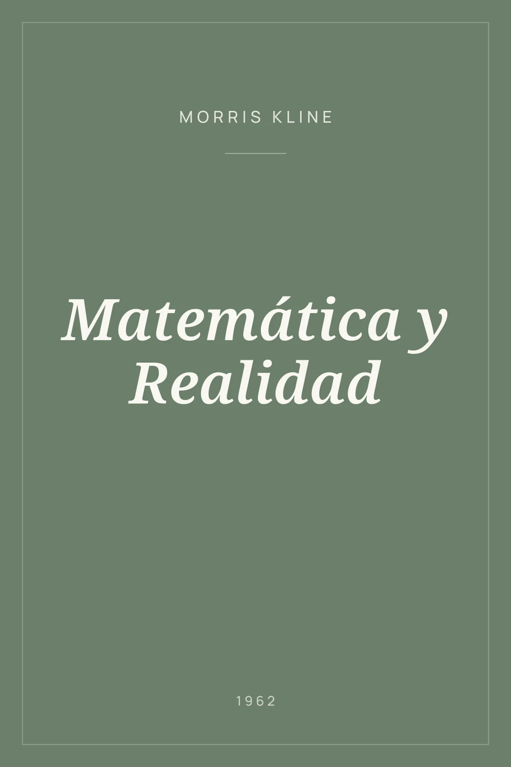 Portada de Matemática y Realidad
