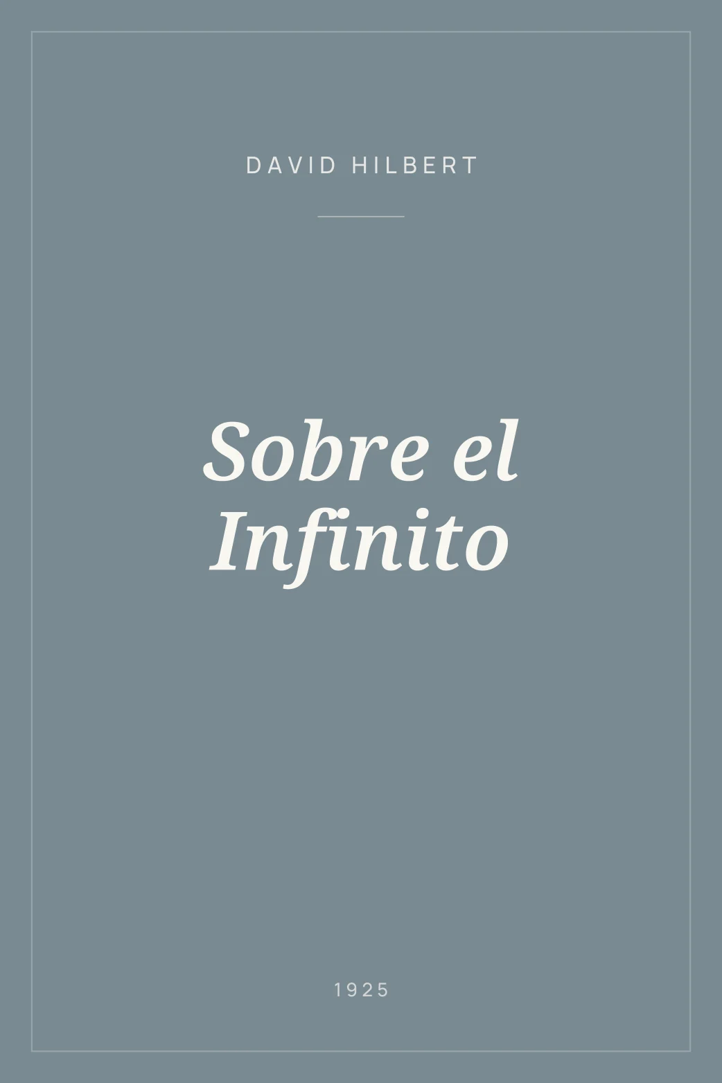 Portada de Sobre el Infinito