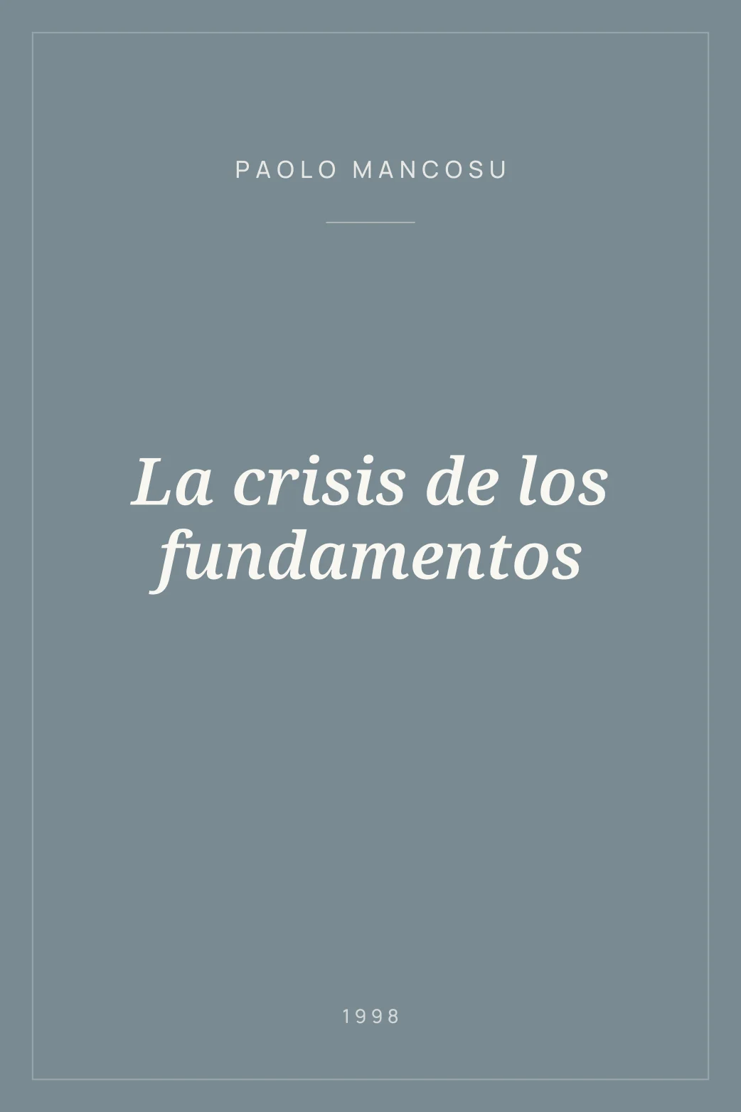 Portada de La crisis de los fundamentos
