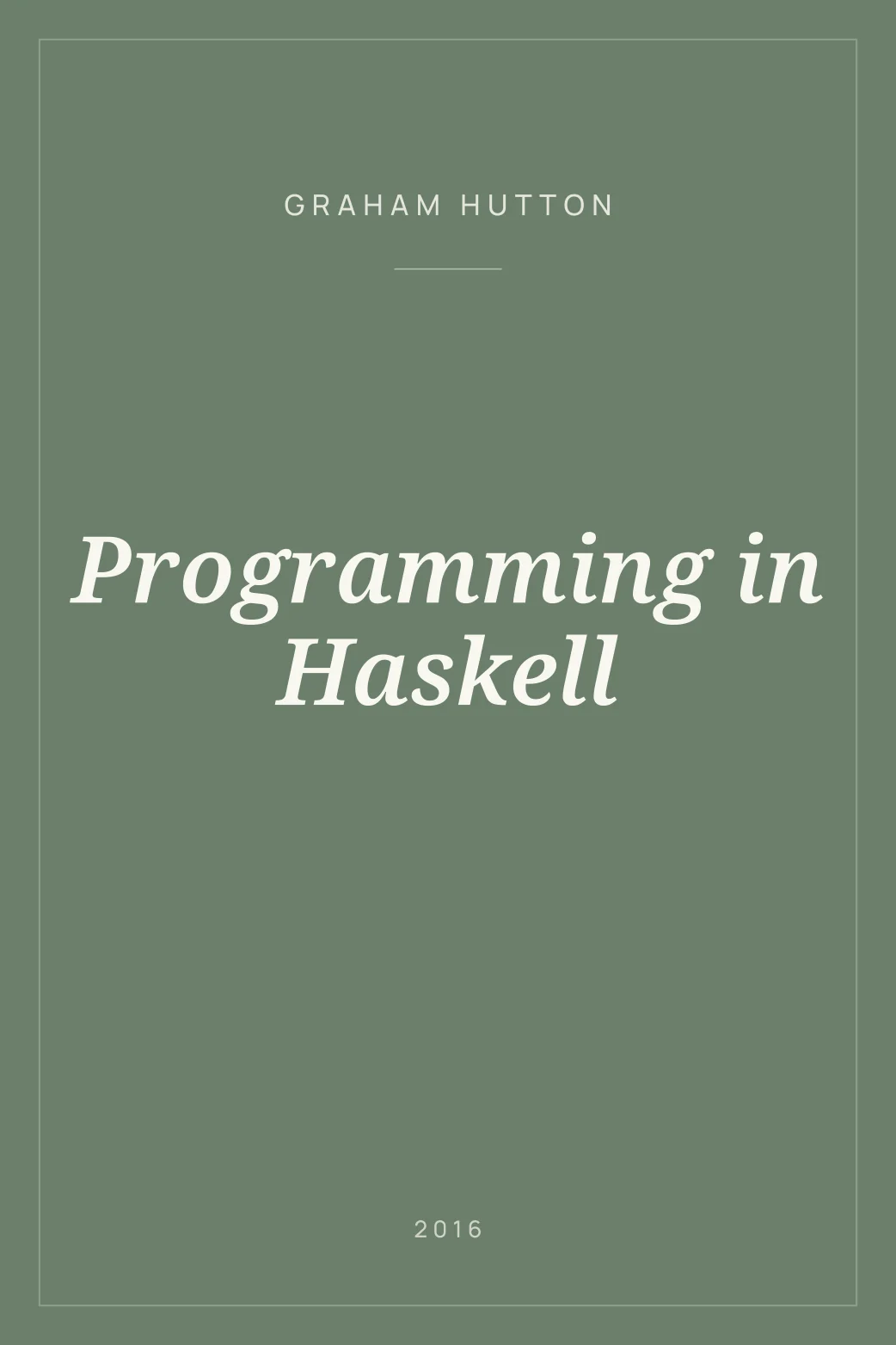 Portada de Programming in Haskell