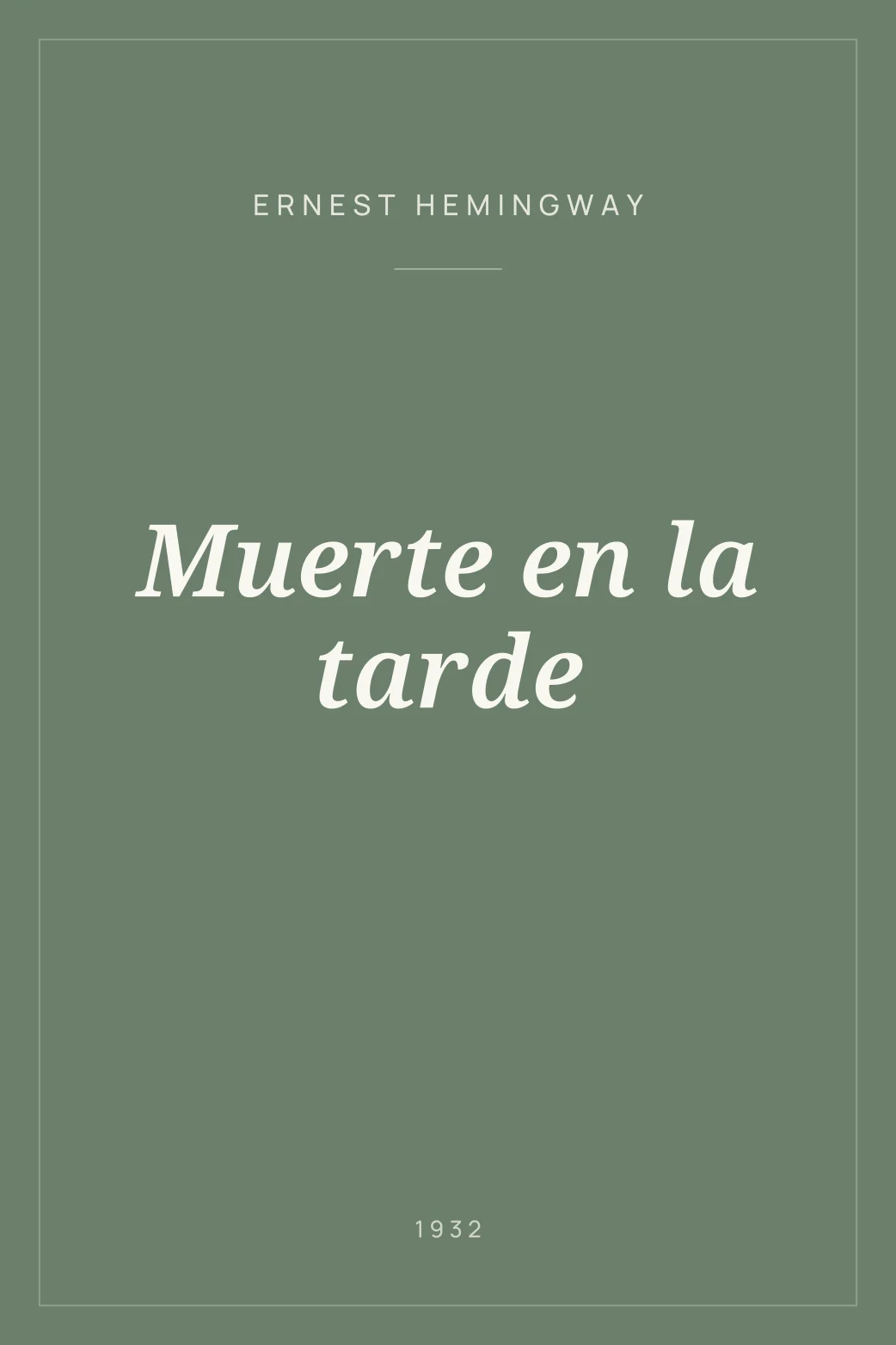 Portada de Muerte en la tarde