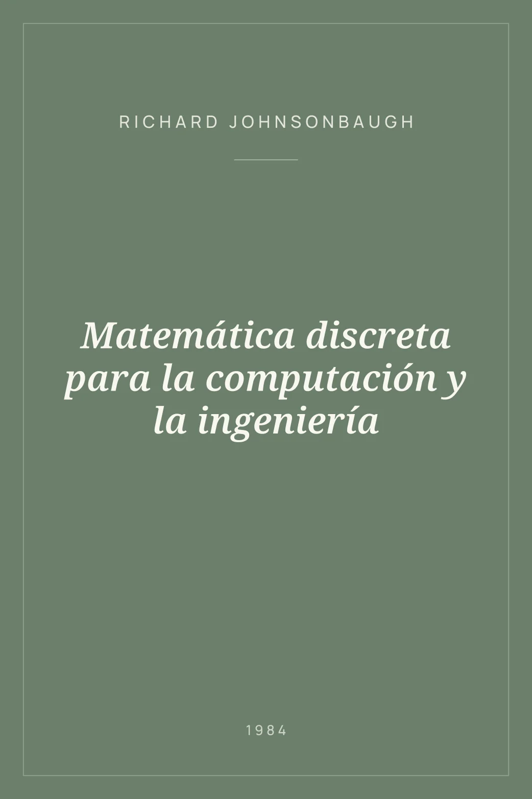 Portada de Matemática discreta para la computación y la ingeniería
