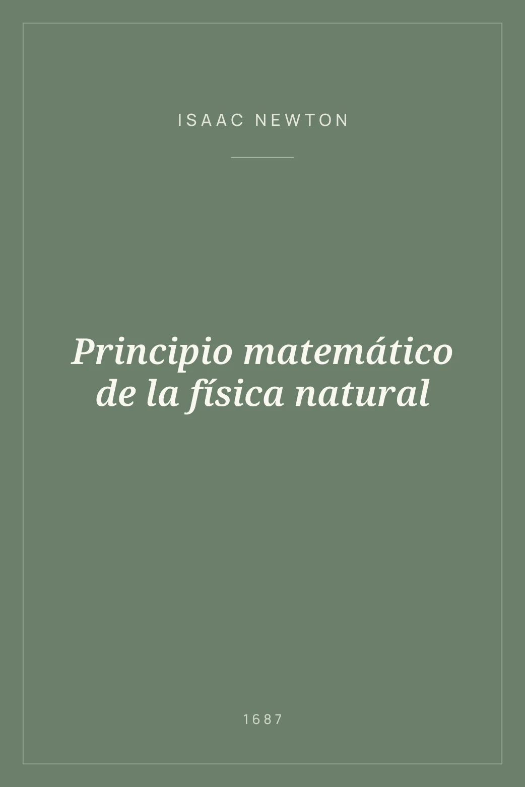 Portada de Principio matemático de la física natural