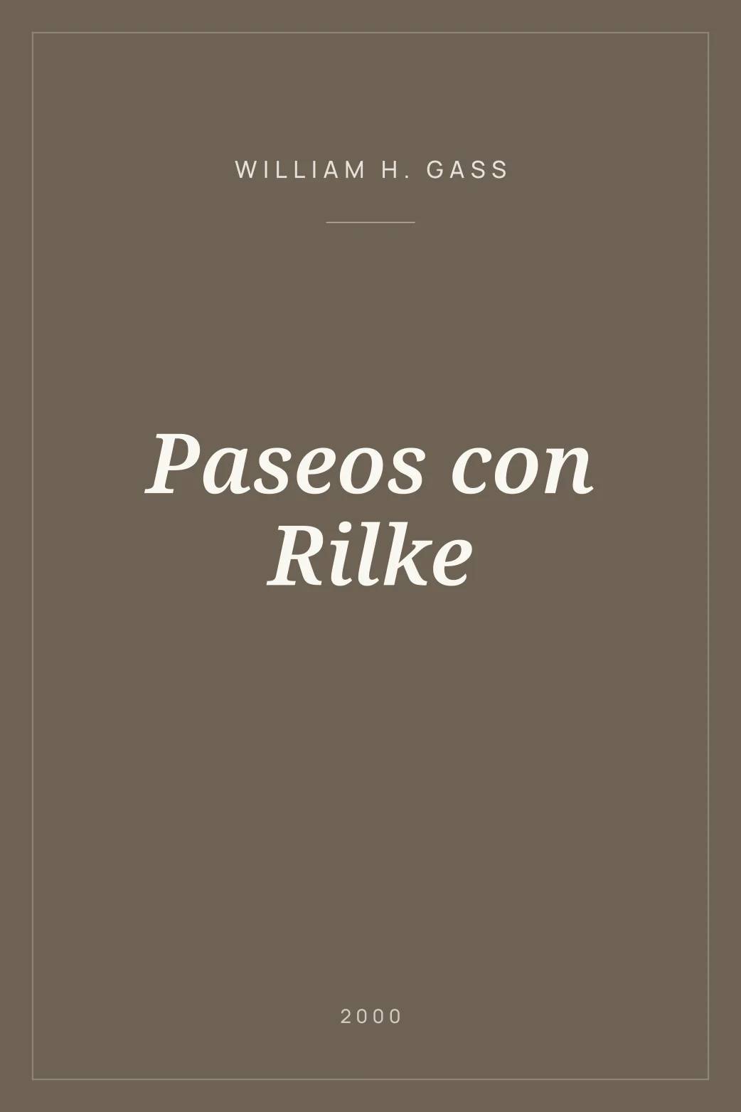Portada de Paseos con Rilke
