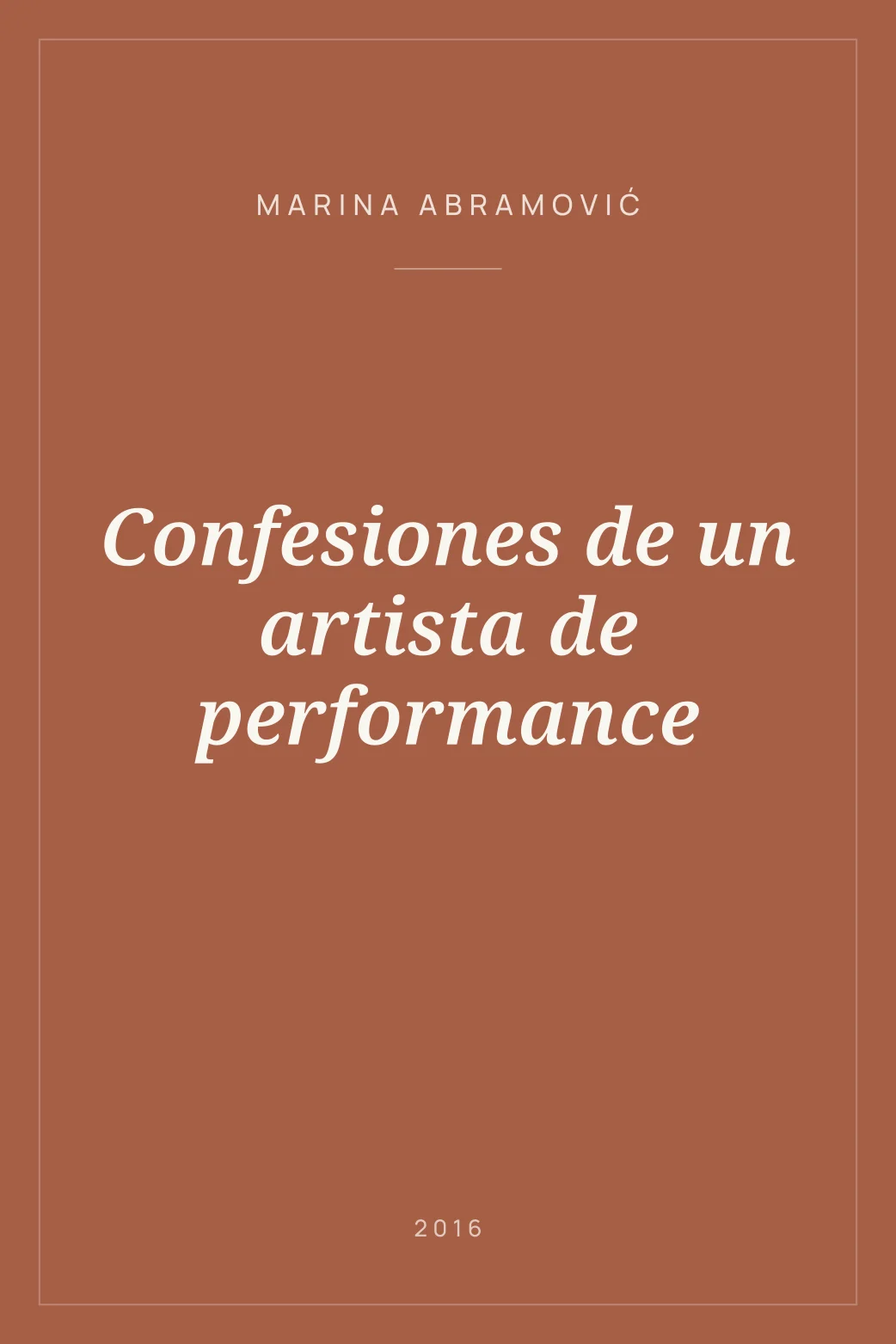 Portada de Confesiones de un artista de performance