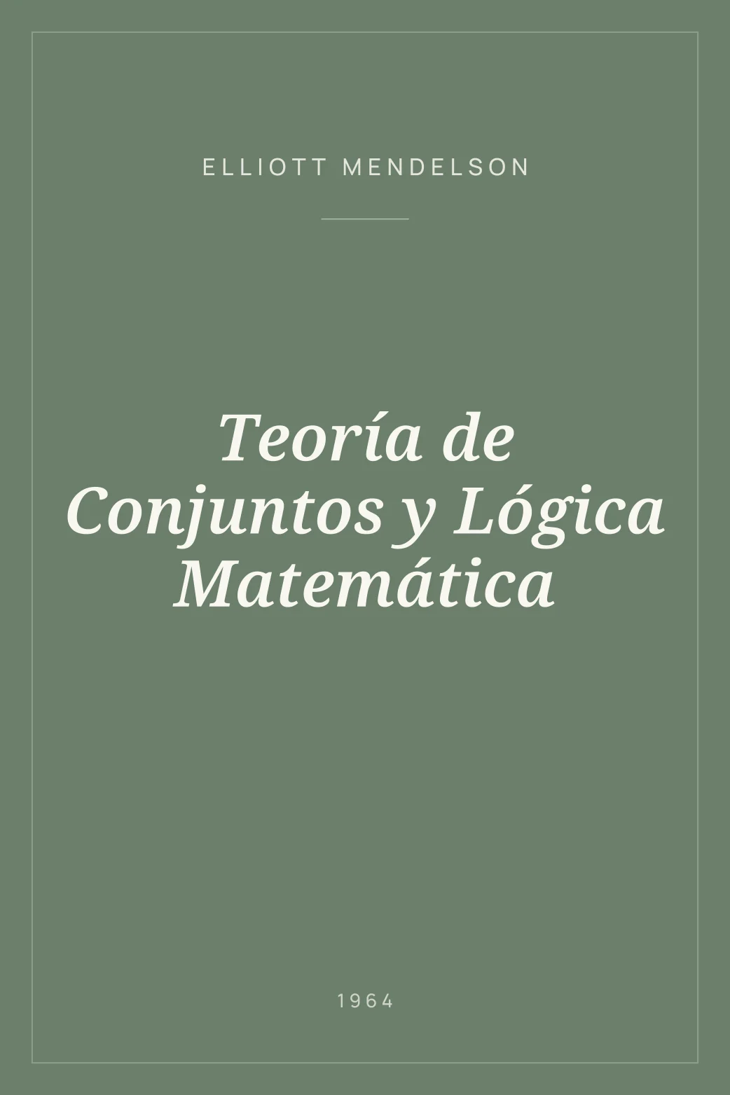 Portada de Teoría de Conjuntos y Lógica Matemática