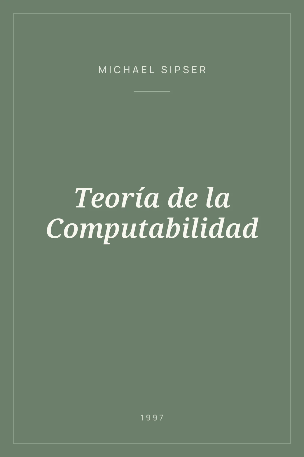 Portada de Teoría de la Computabilidad