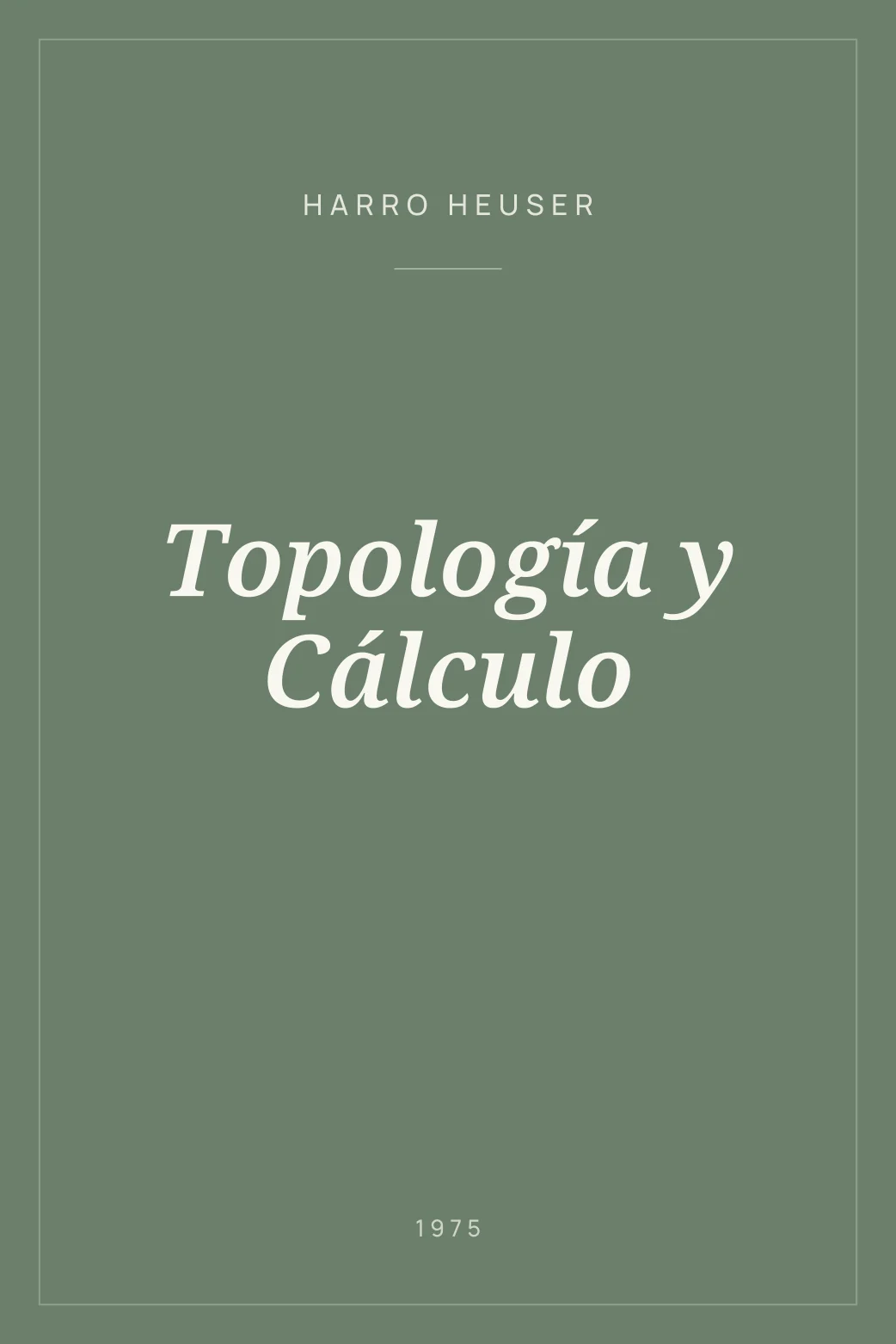 Portada de Topología y Cálculo