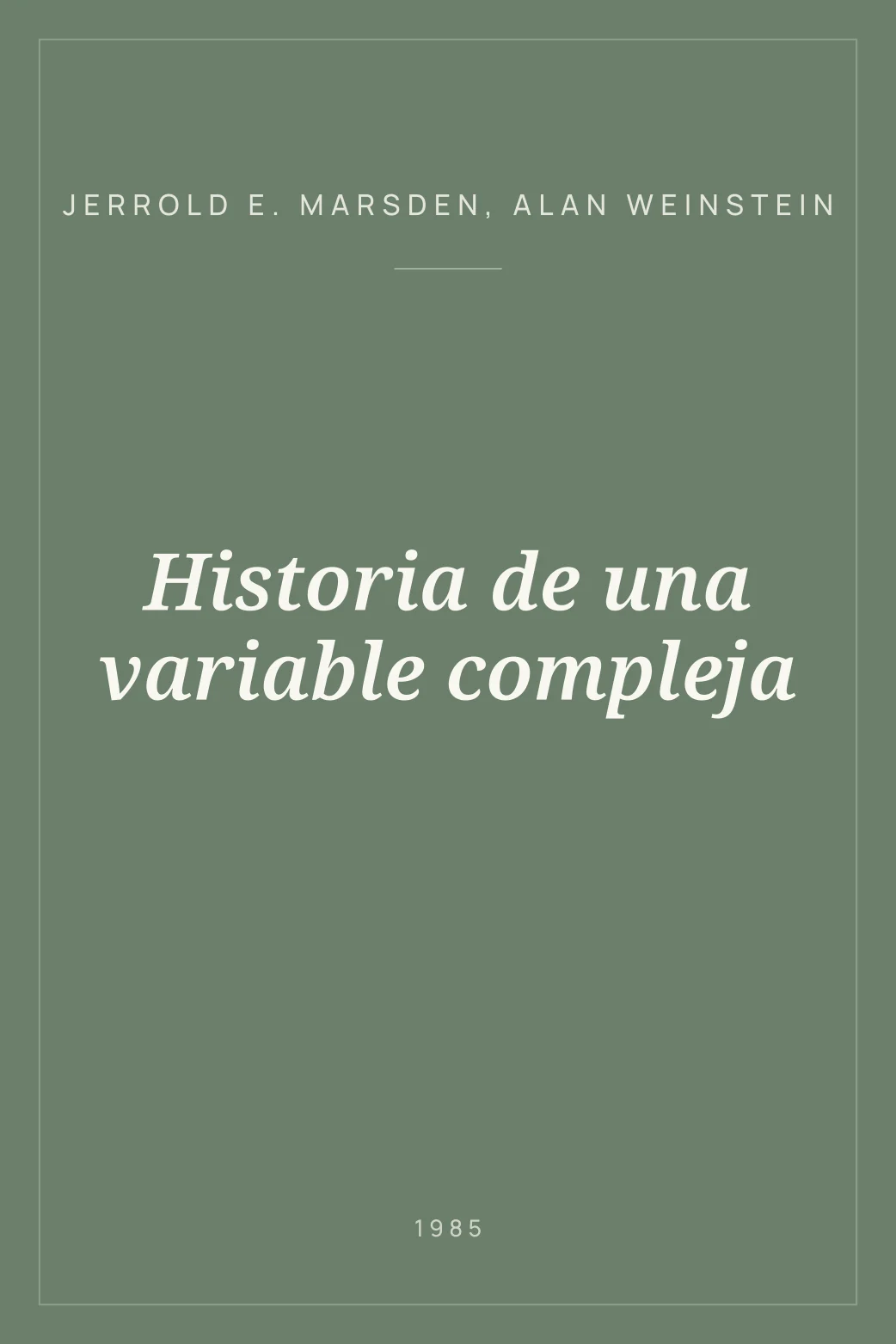 Portada de Historia de una variable compleja