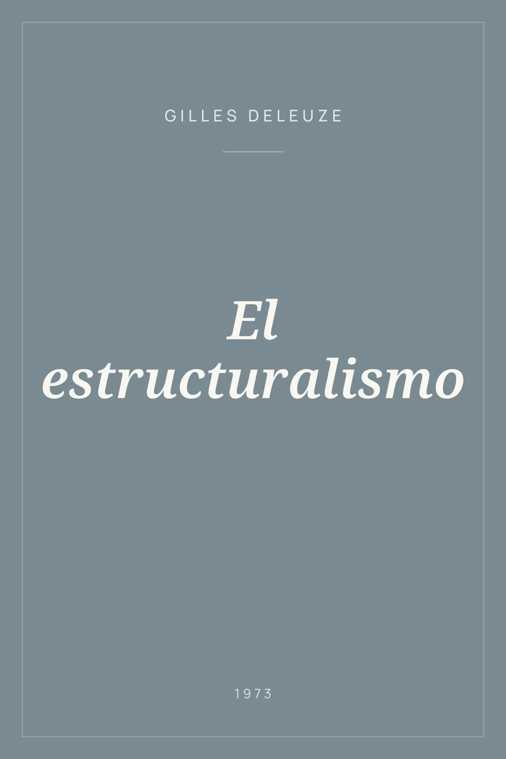 Portada de El estructuralismo
