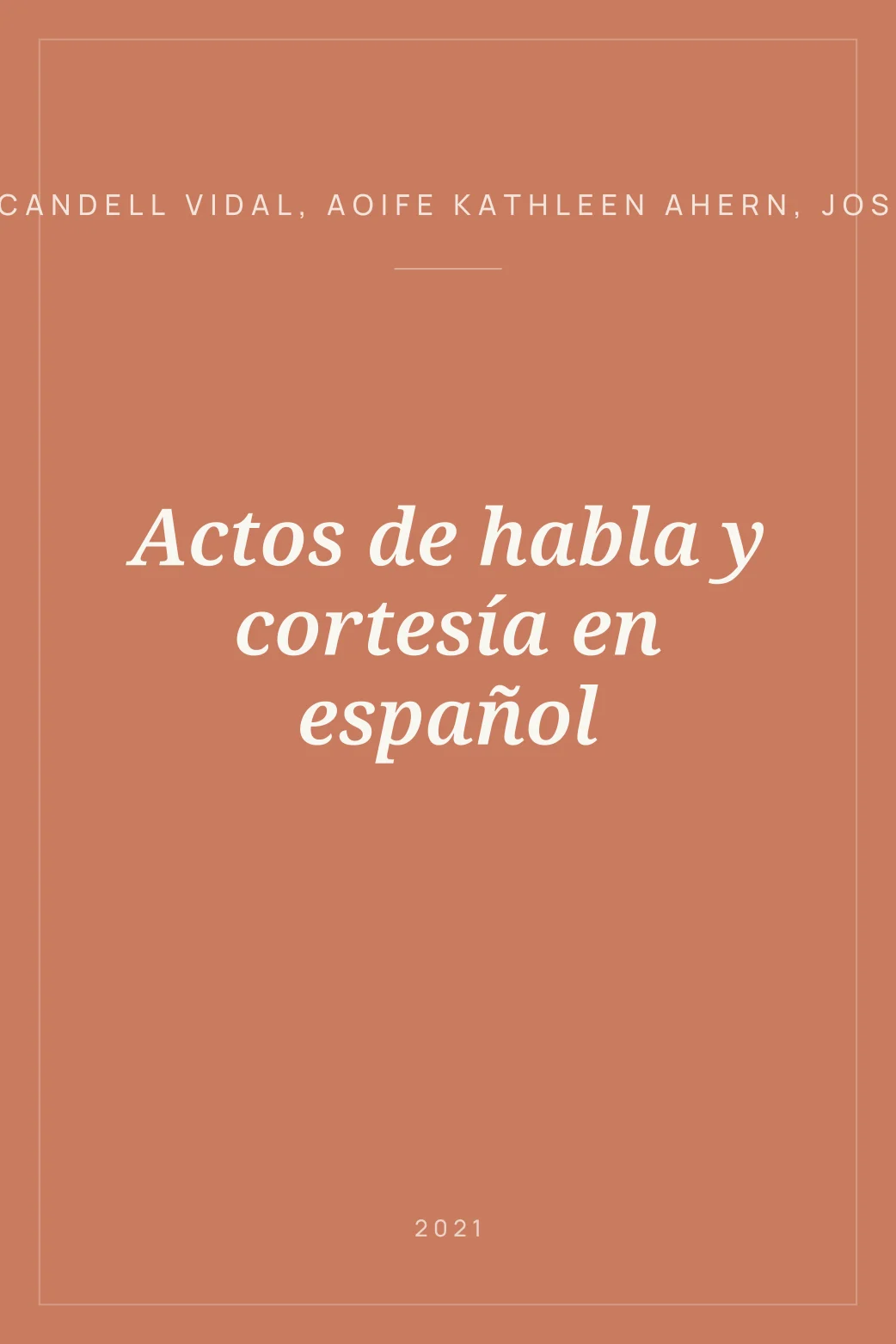 Portada de Actos de habla y cortesía en español