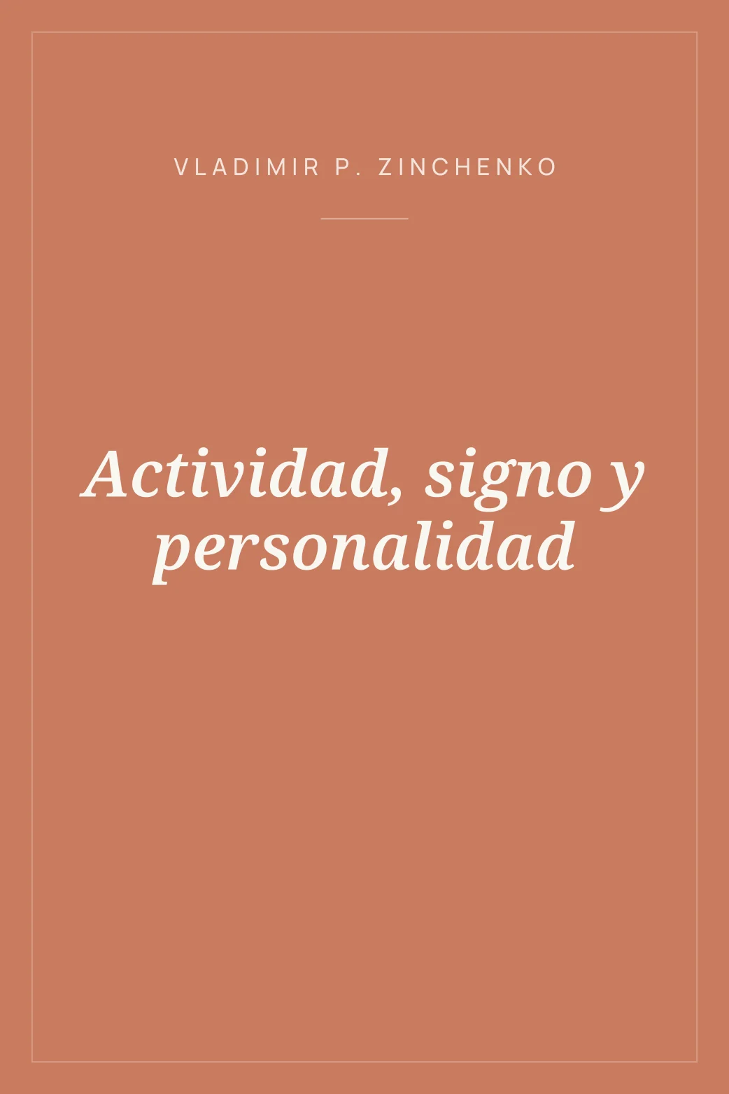 Portada de Actividad, signo y personalidad