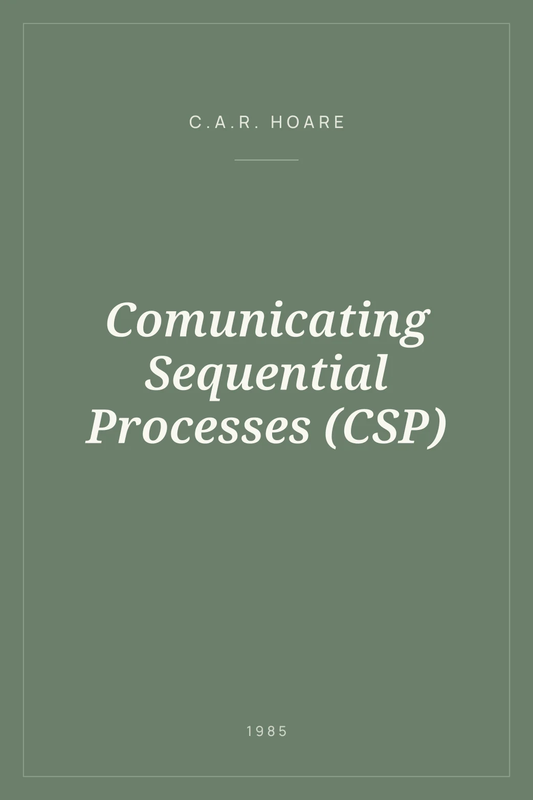 Portada de Comunicating Sequential Processes (CSP)