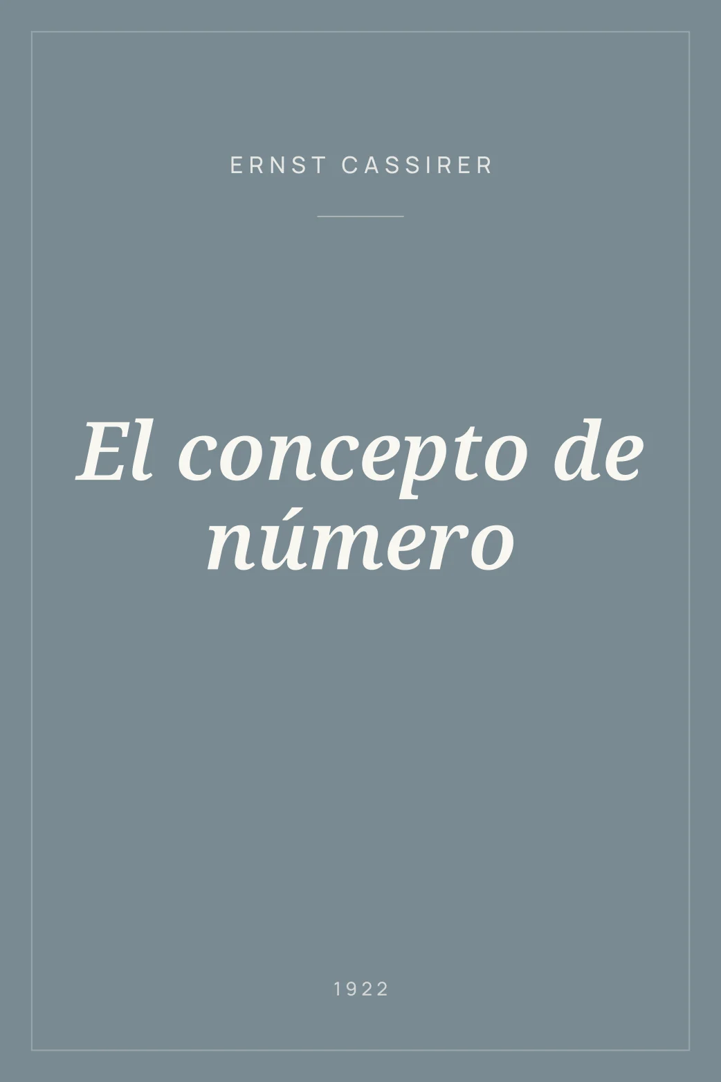 Portada de El concepto de número
