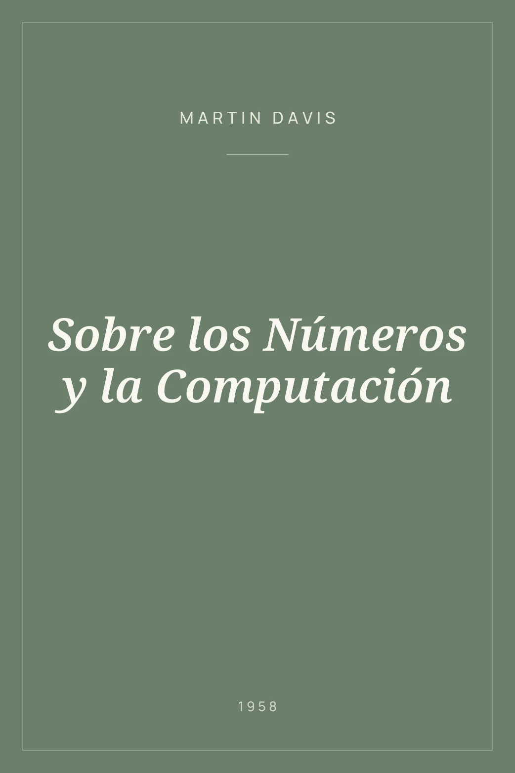 Portada de Sobre los Números y la Computación