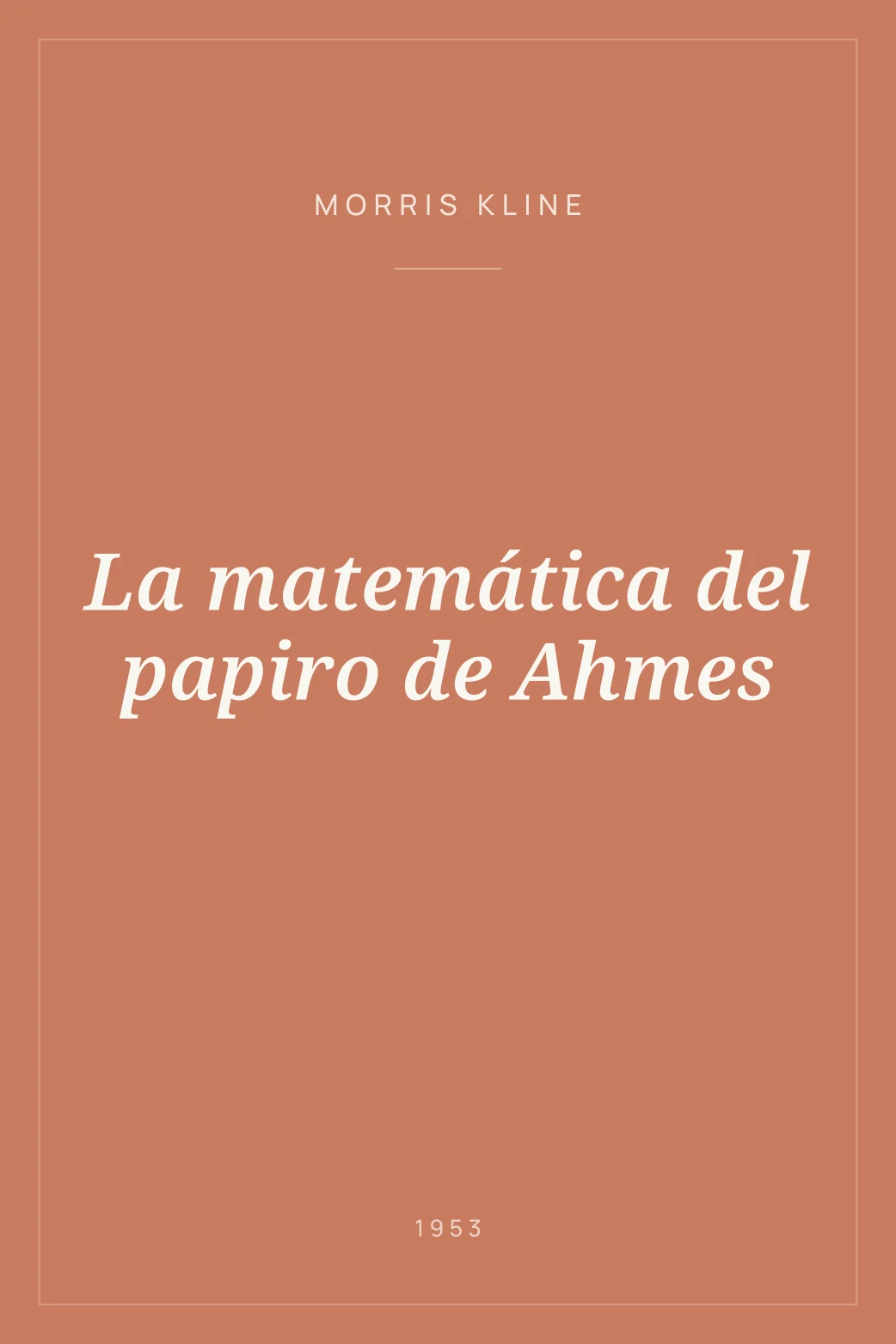 Portada de La matemática del papiro de Ahmes