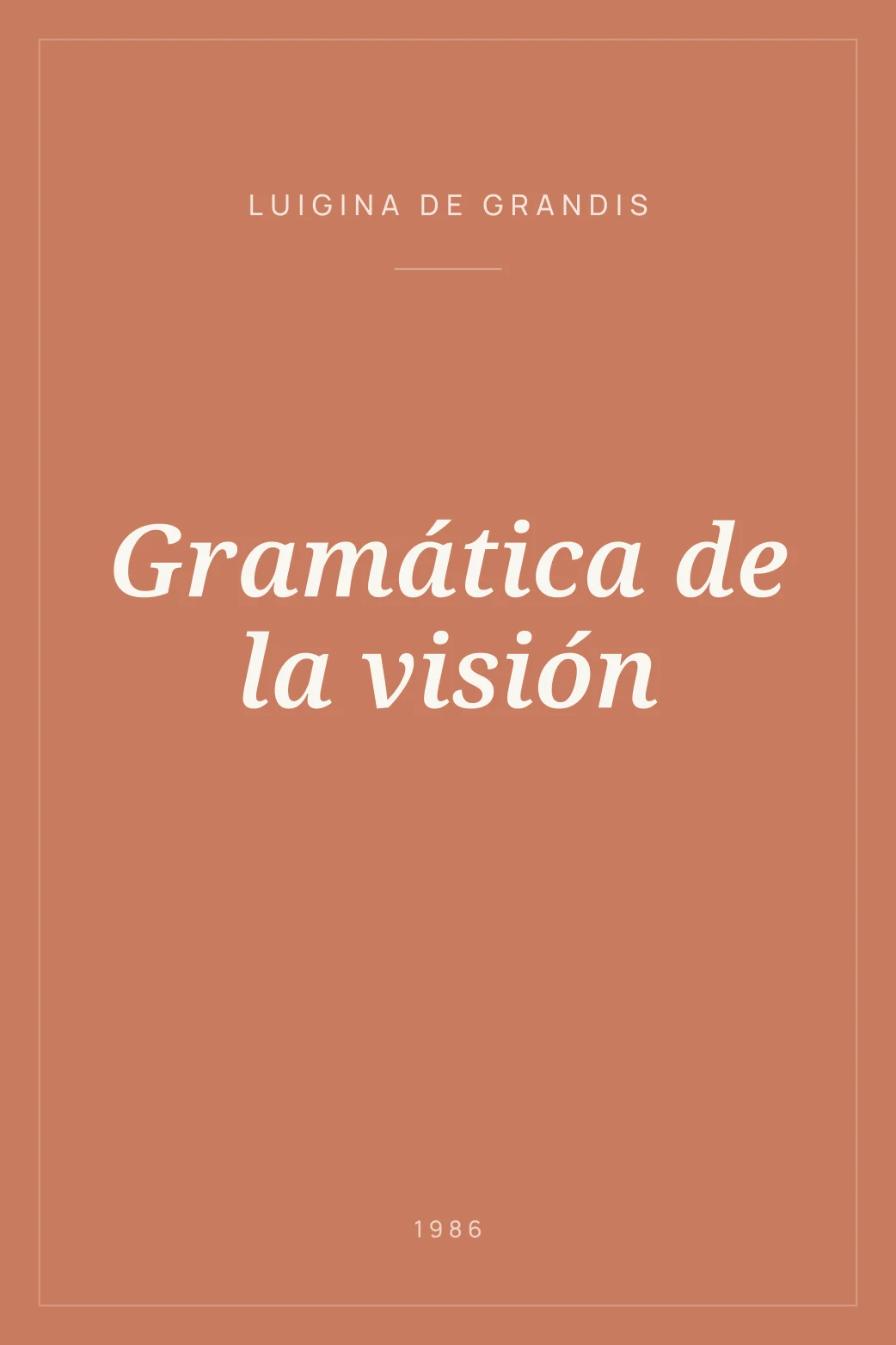 Portada de Gramática de la visión