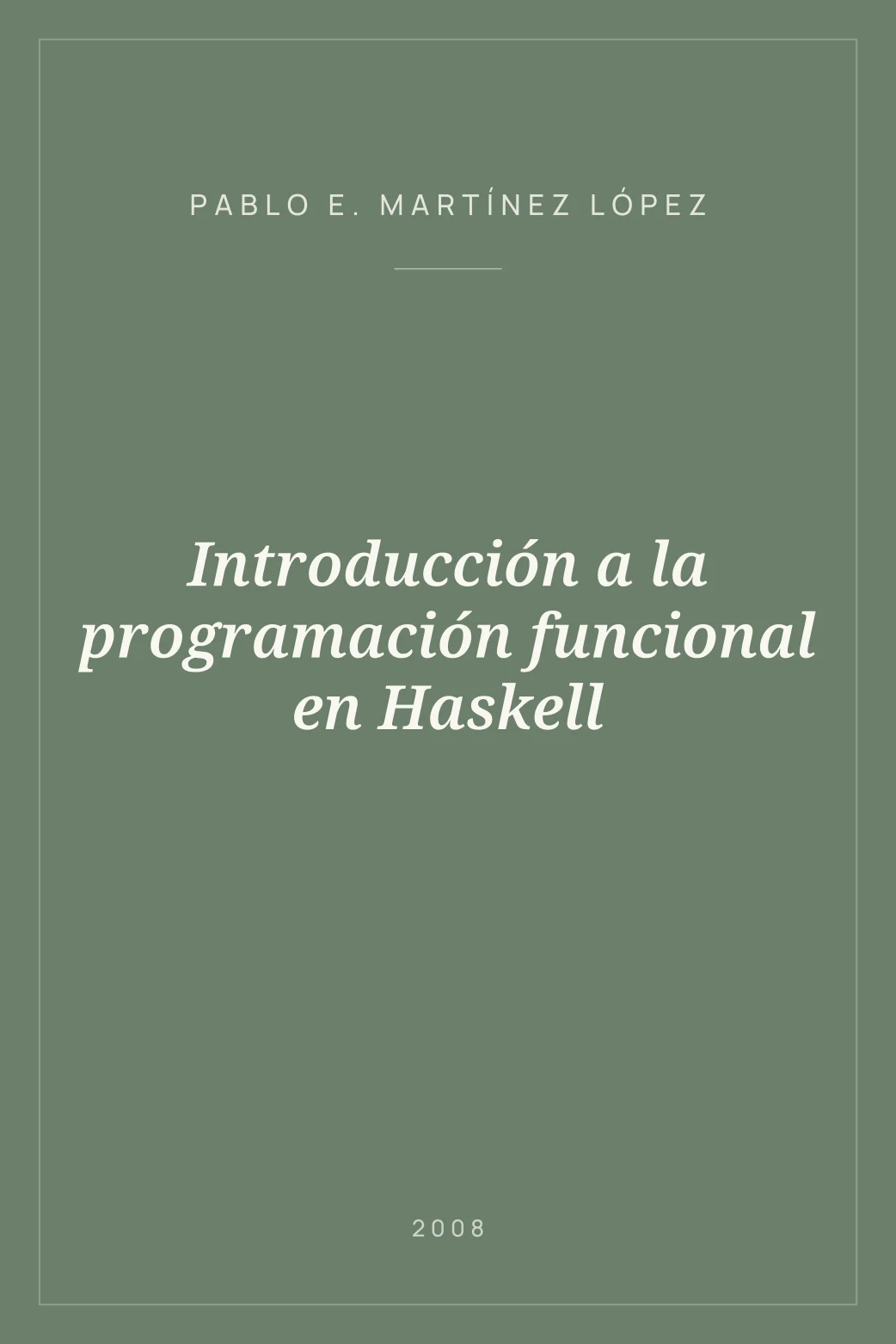 Portada de Introducción a la programación funcional en Haskell