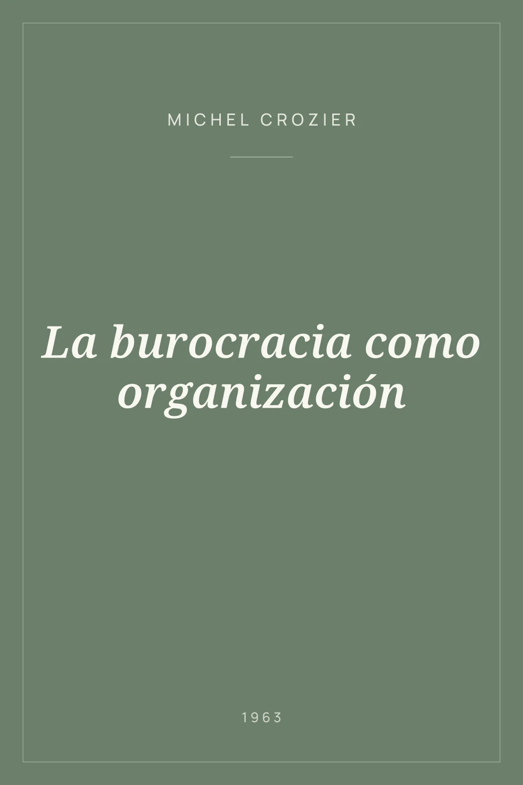 Portada de La burocracia como organización