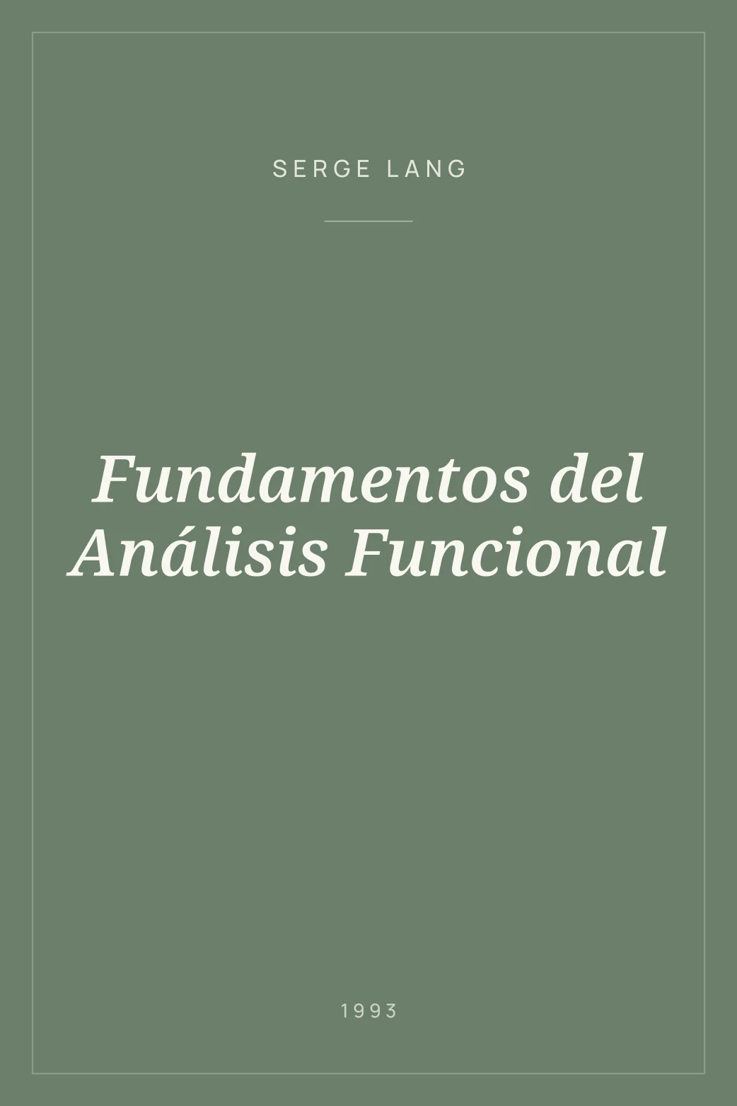 Portada de Fundamentos del Análisis Funcional