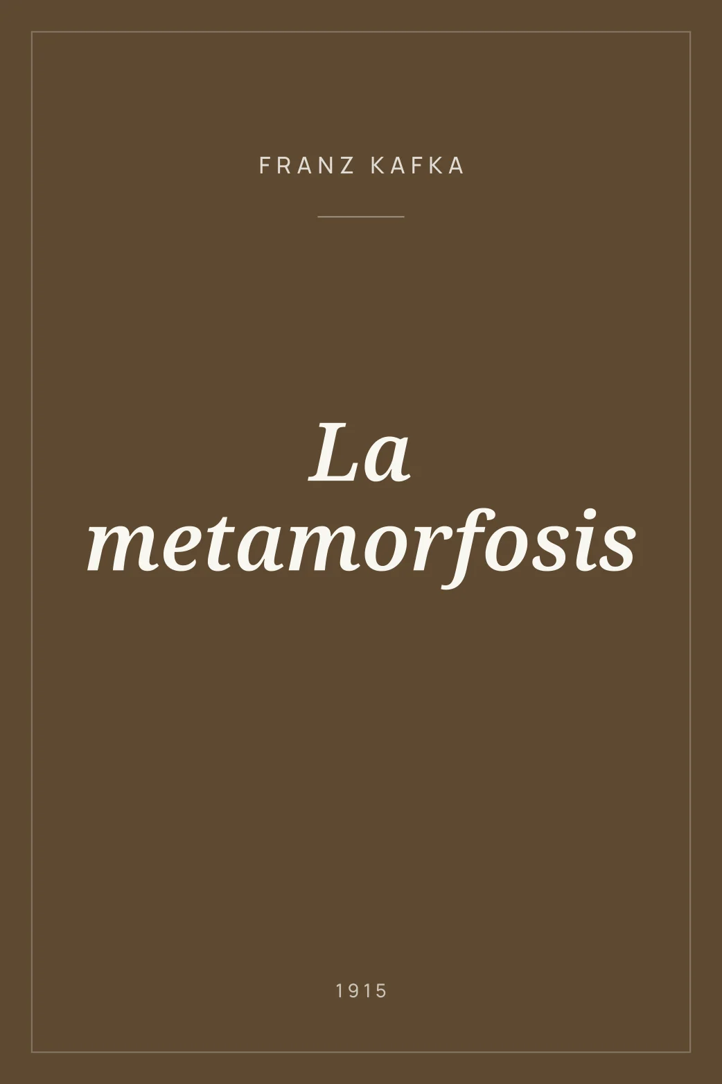Portada de La metamorfosis