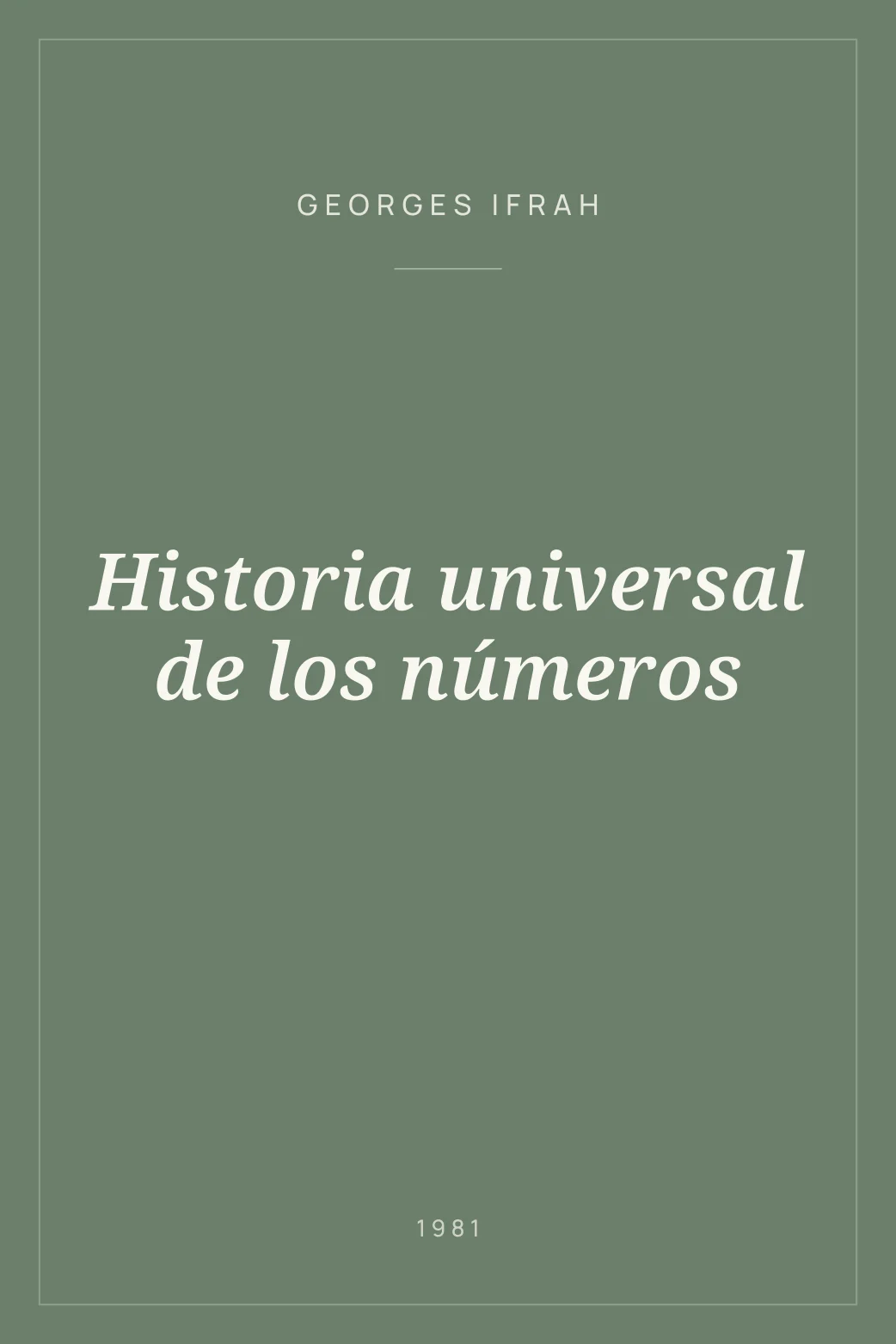 Portada de Historia universal de los números