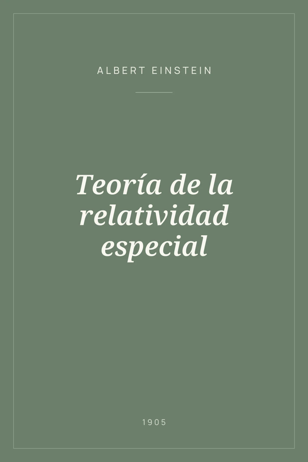 Portada de Teoría de la relatividad especial
