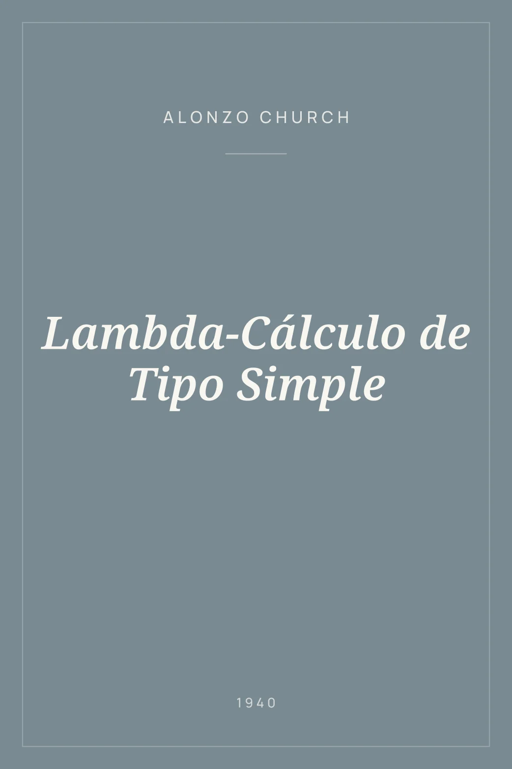 Portada de Lambda-Cálculo de Tipo Simple