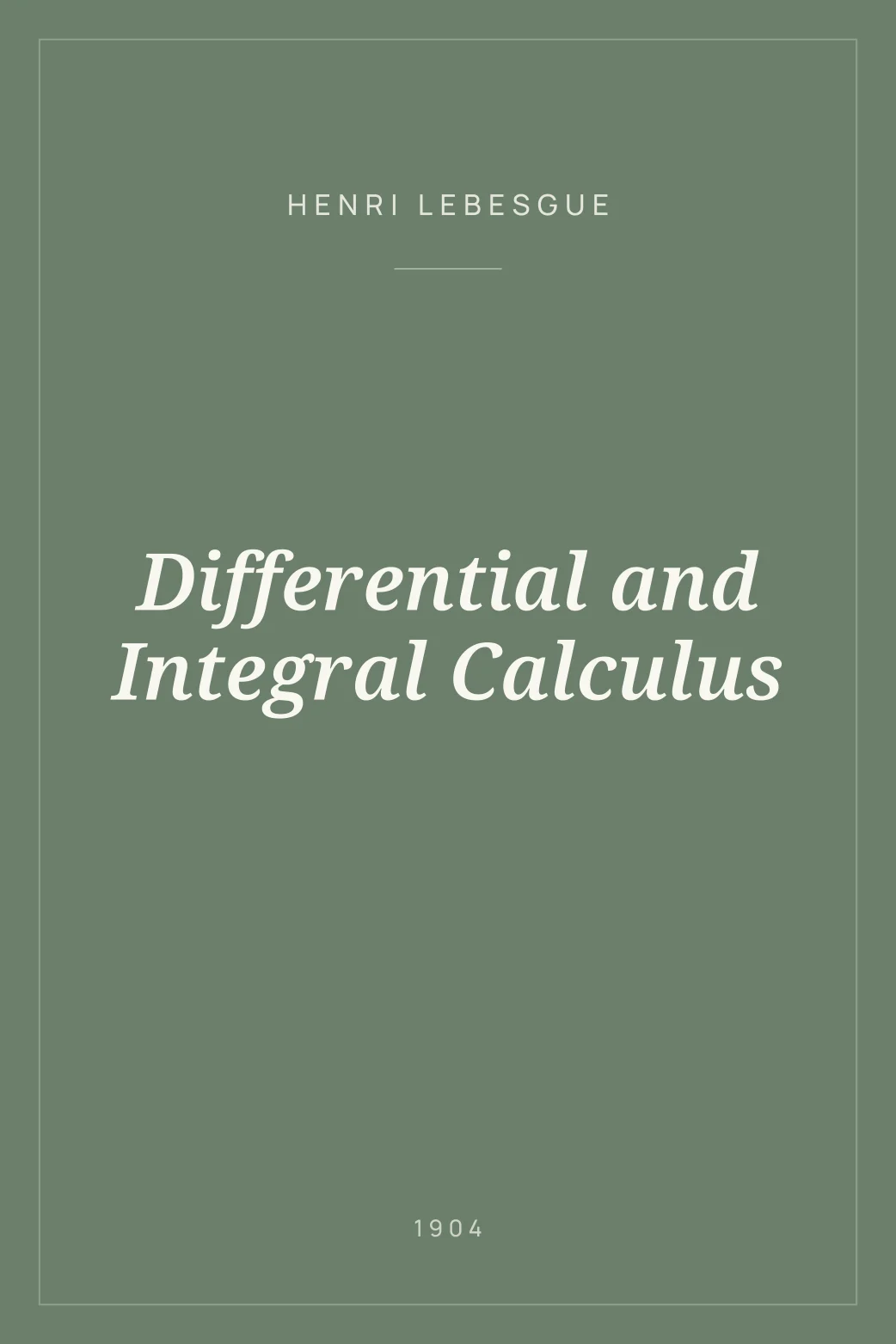 Portada de Differential and Integral Calculus